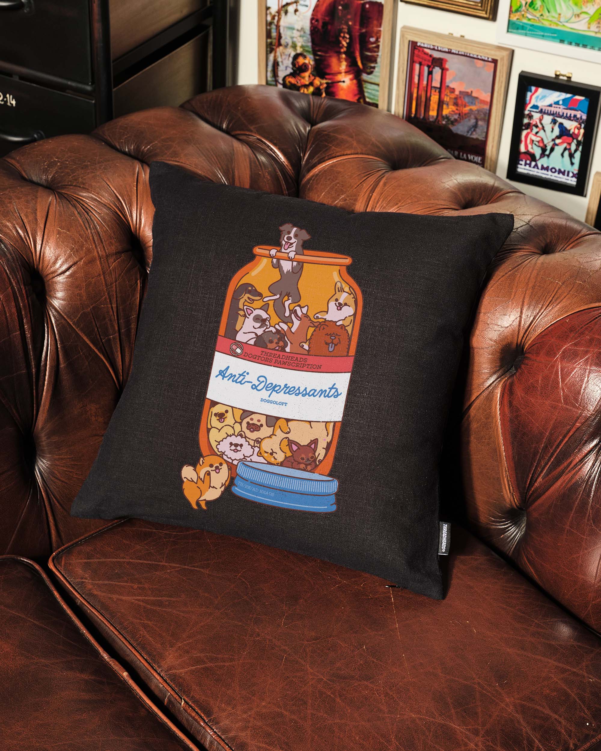 Anti-Depressants Dog Edition Cushion