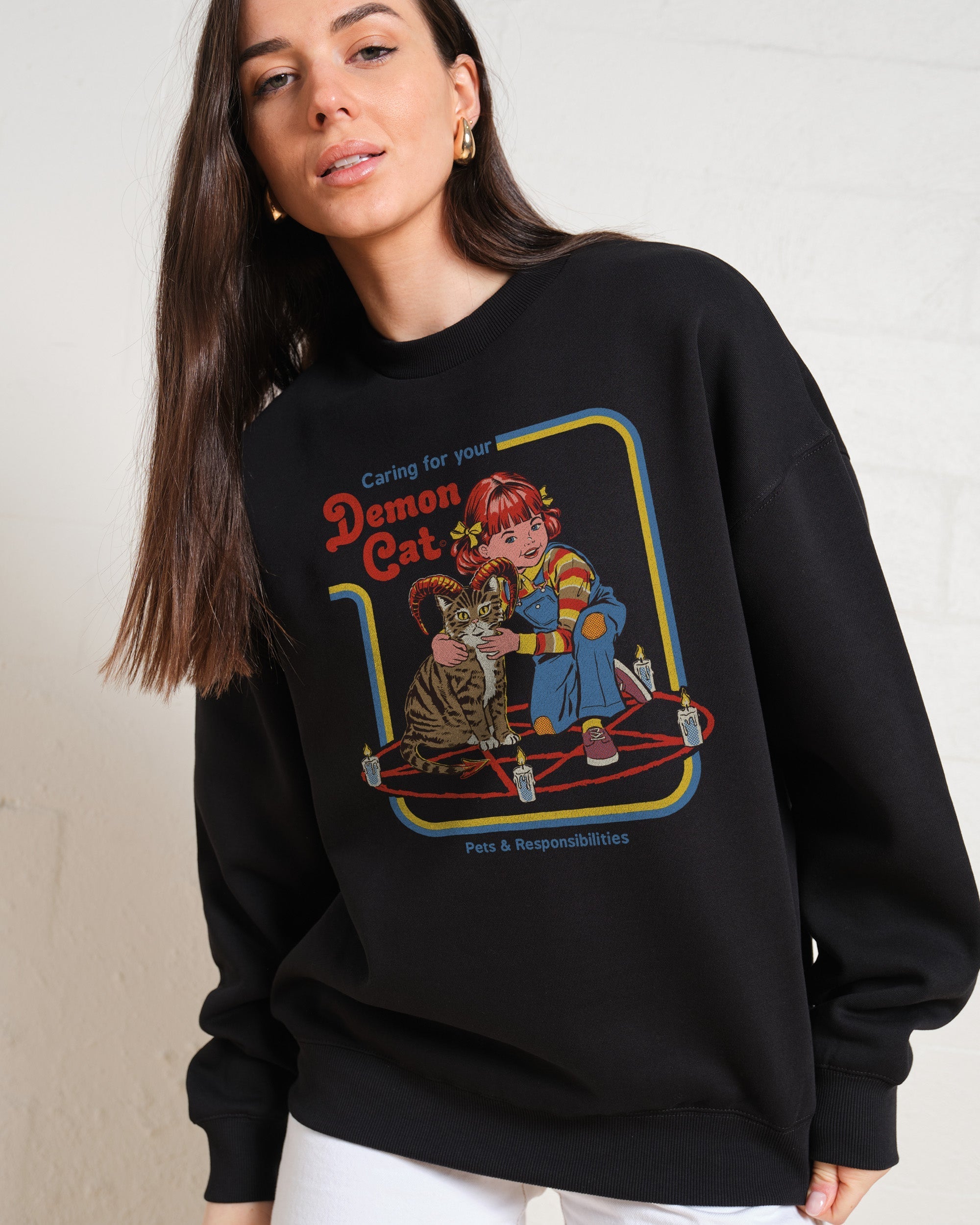 Caring for Your Demon Cat Sweatshirt