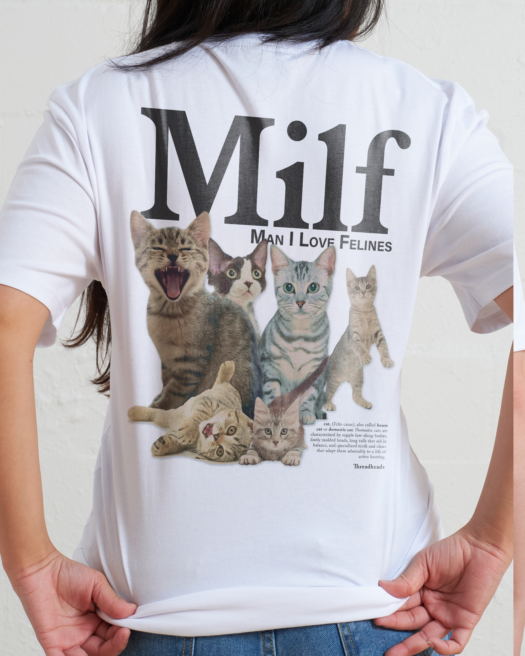 Man I Love Felines Front and Back T-Shirt