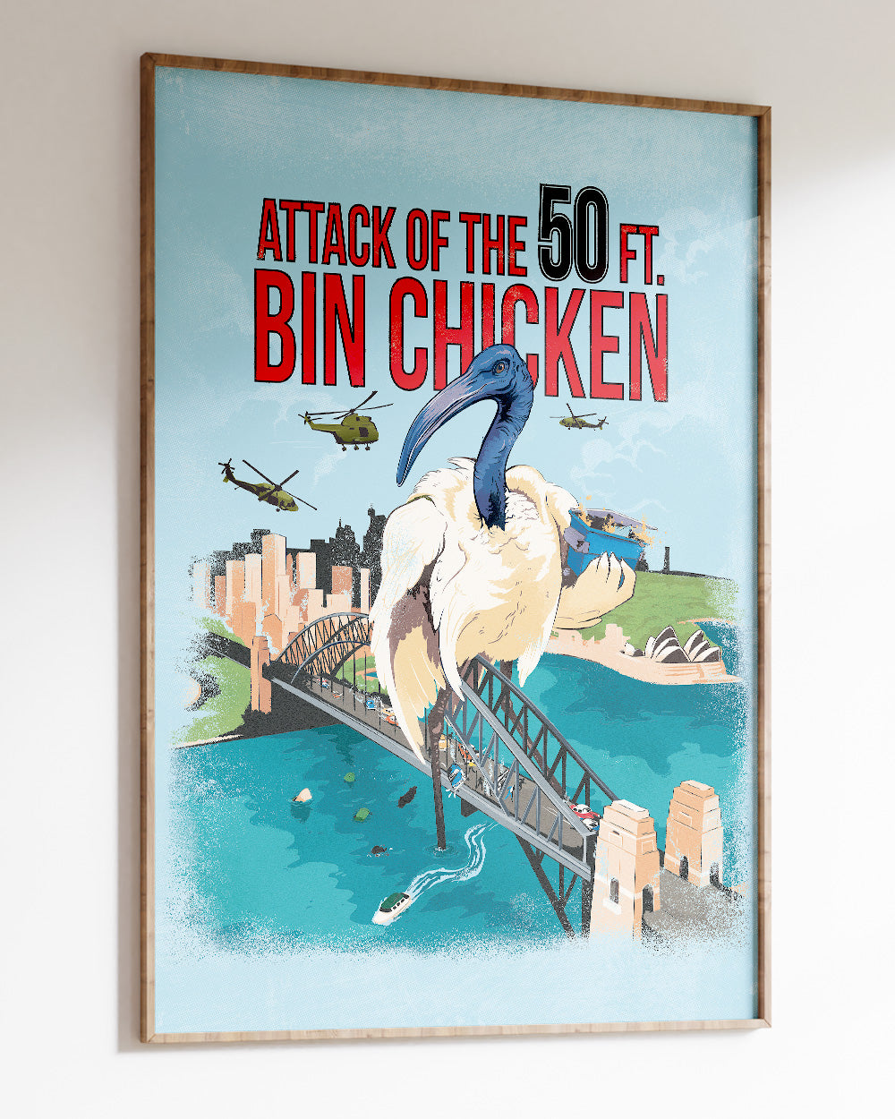 Attack of the 50ft Bin Chicken Art Print