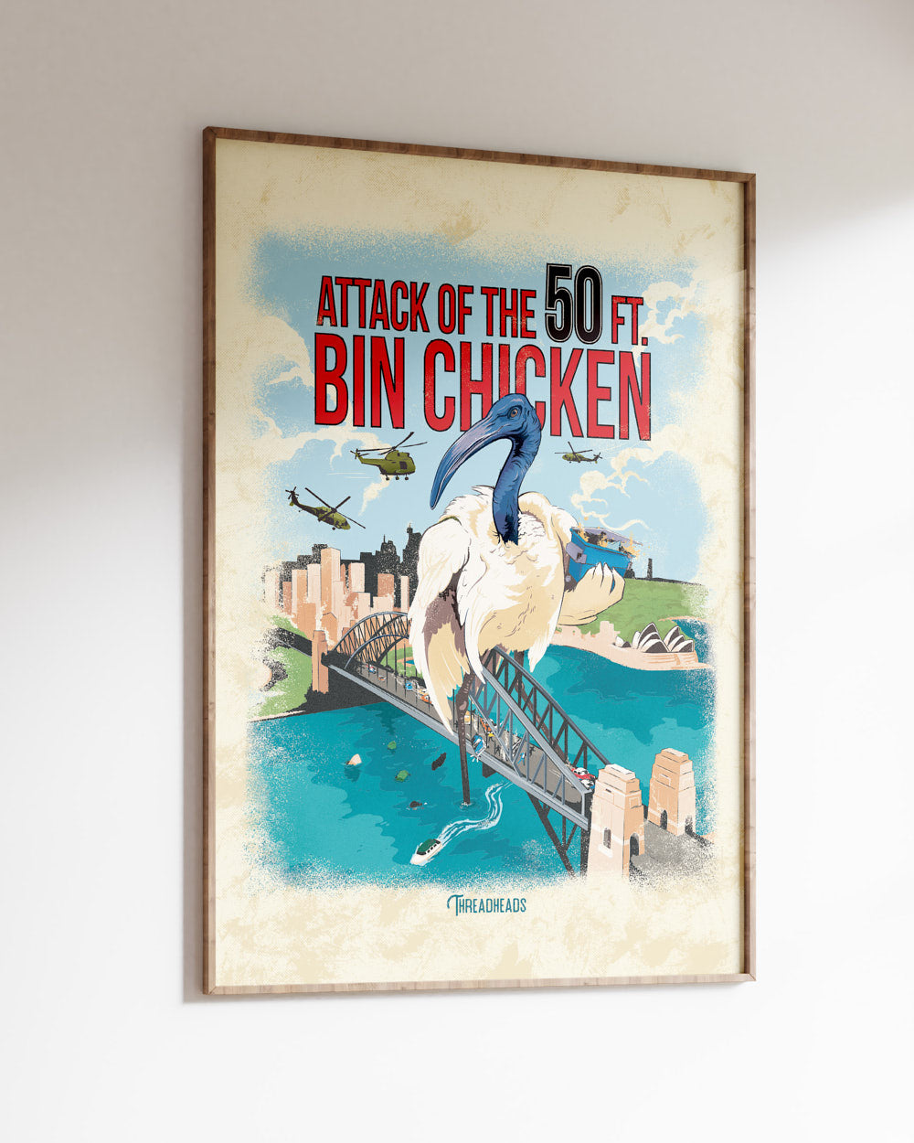 Attack of the 50ft Bin Chicken Art Print