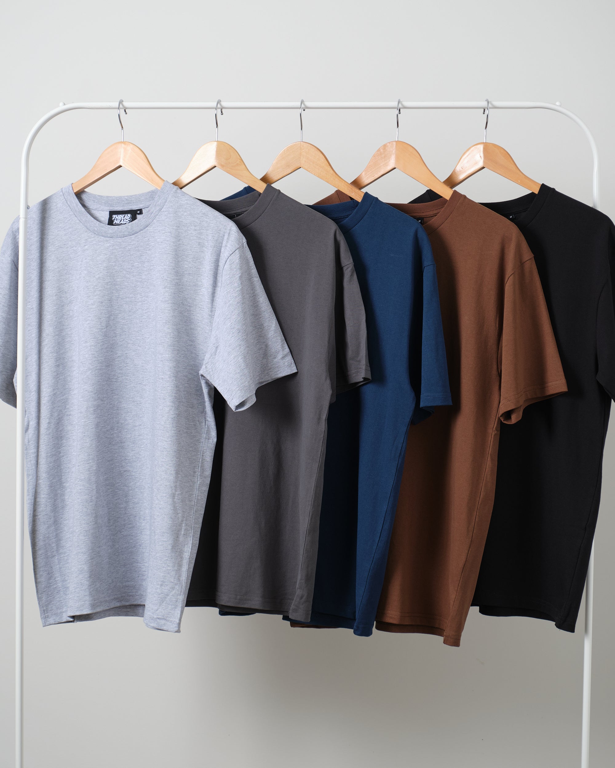 Classic Tee 5 Pack: Grey, Charcoal, Navy, Brown, Black