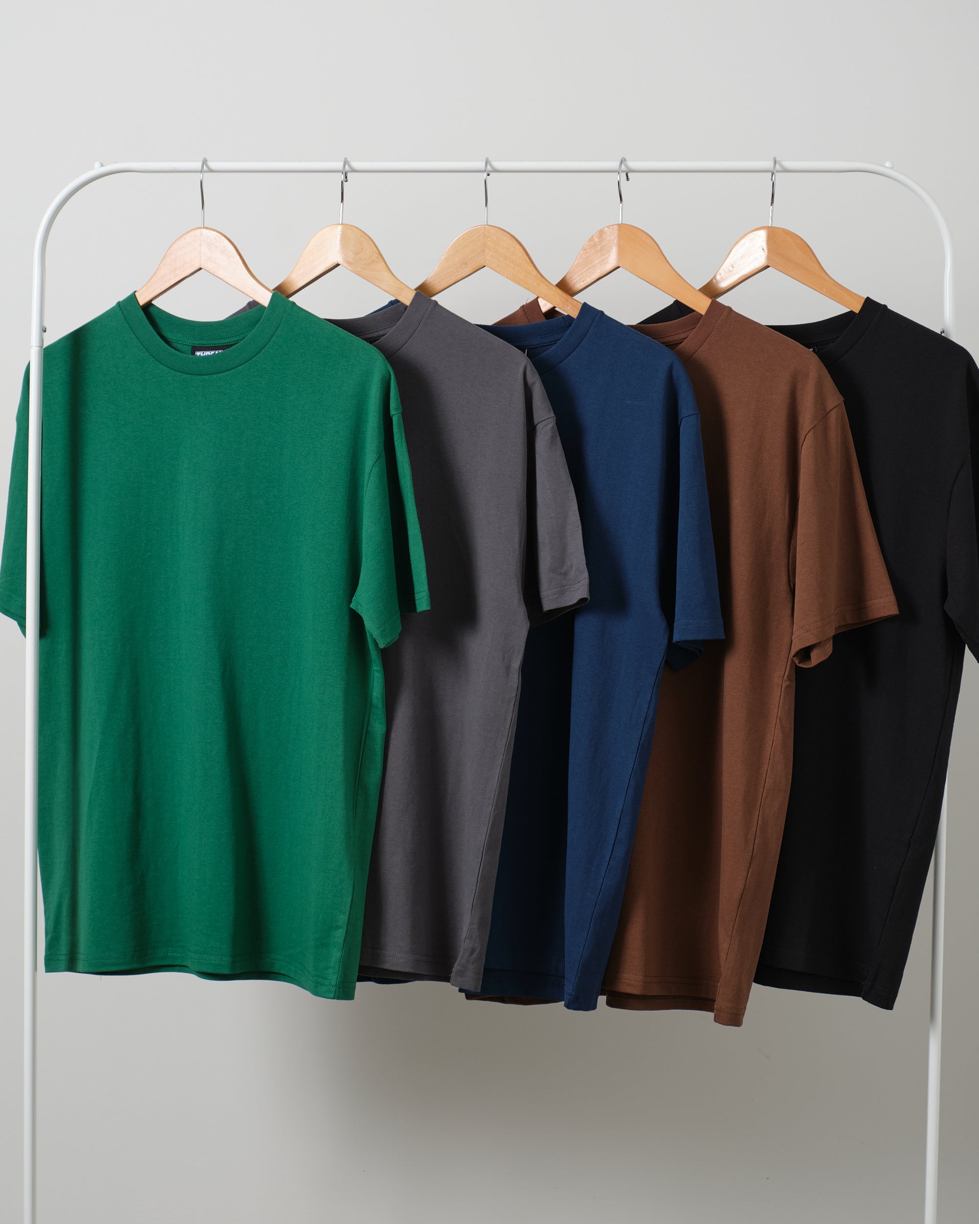 Classic Tee 5 Pack: Green, Charcoal, Navy, Brown, Black