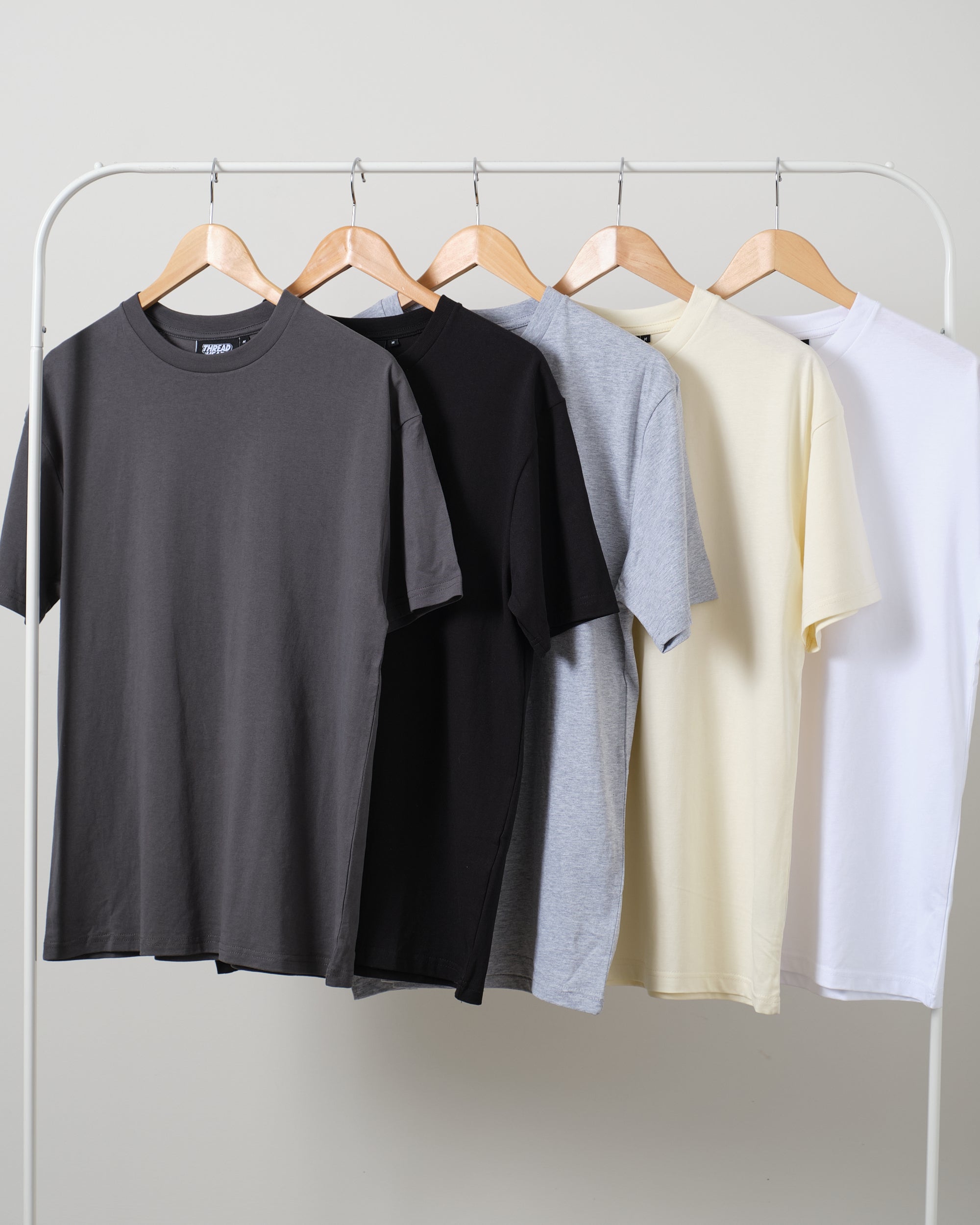 Classic Tee 5 Pack: Charcoal, Black, Grey, Natural, White