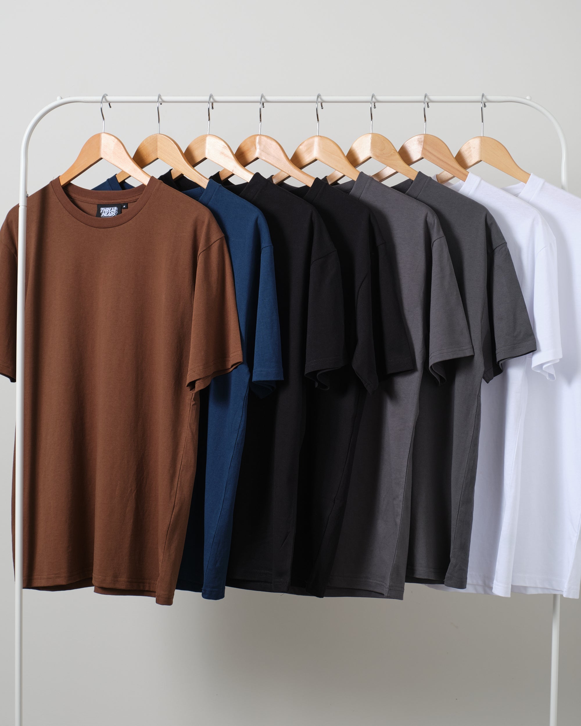 Classic Tee 8 Pack: Brown, Navy, Black, Charcoal, White