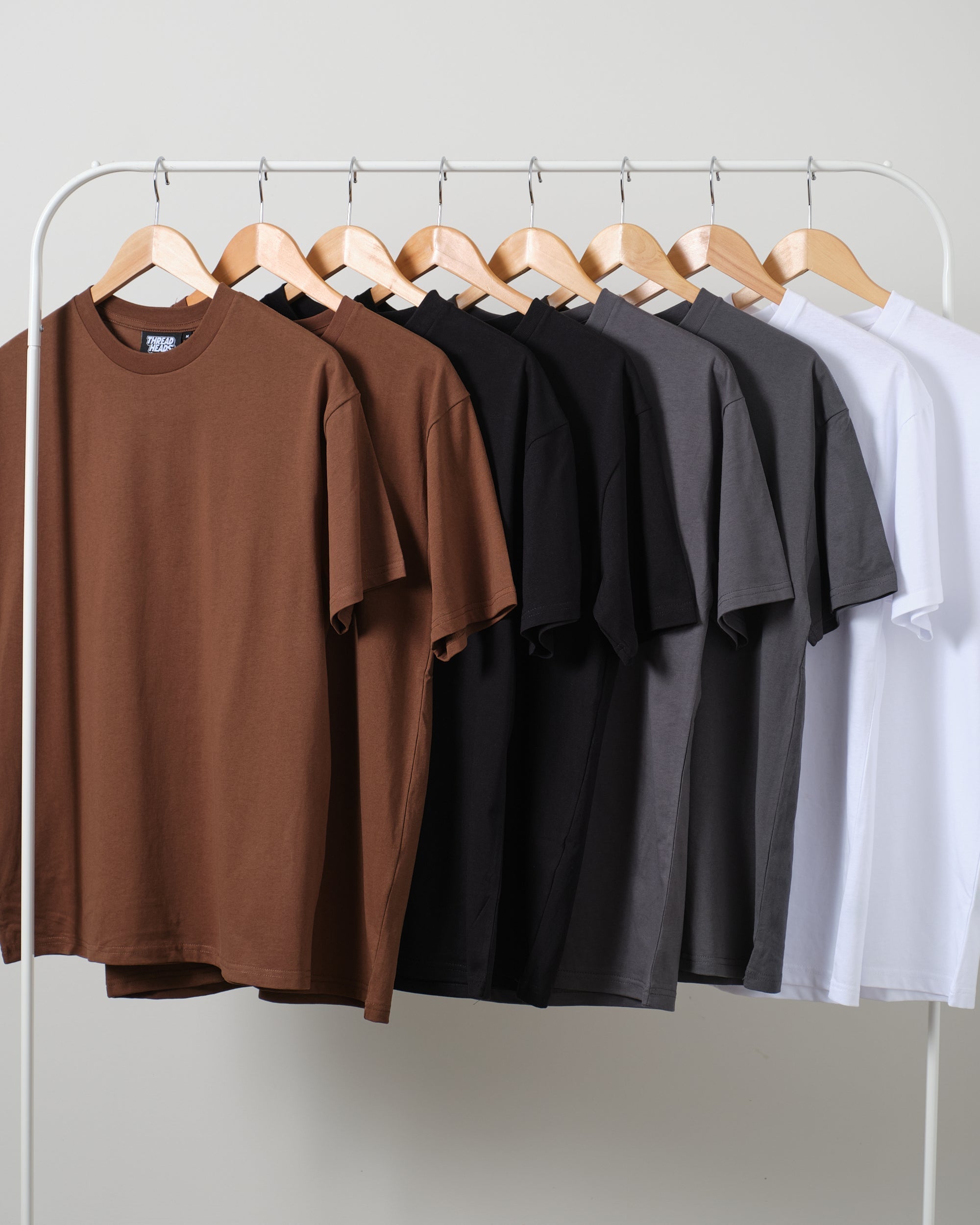 Classic Tee 8 Pack: Brown, Black, Charcoal, White