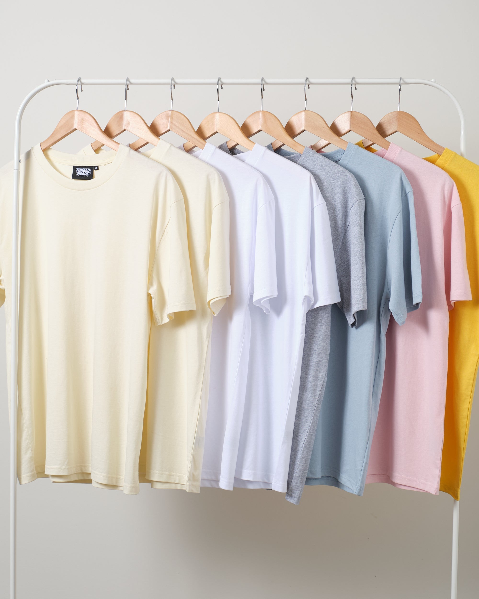 Classic Tee 8 Pack: Natural, White, Grey, Pale Blue, Pink, Yellow