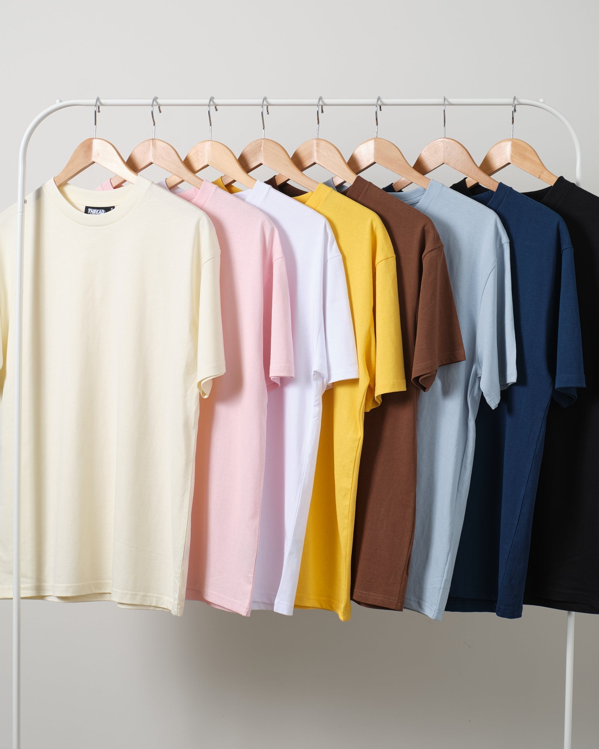 Classic Tee 8 Pack: Natural, Pink, White, Yellow, Brown, Pale Blue, Navy, Black