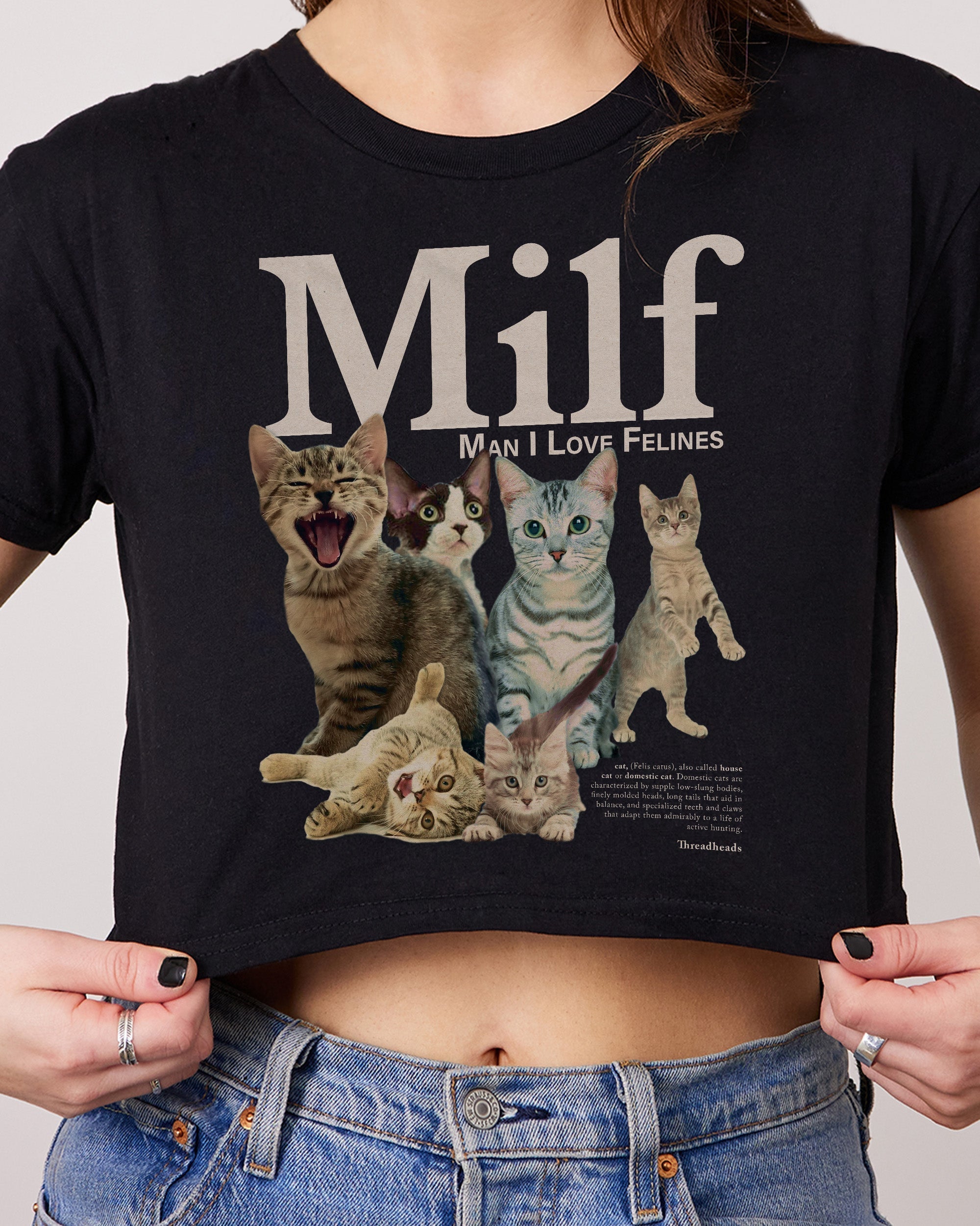 Man I Love Felines Crop Tee