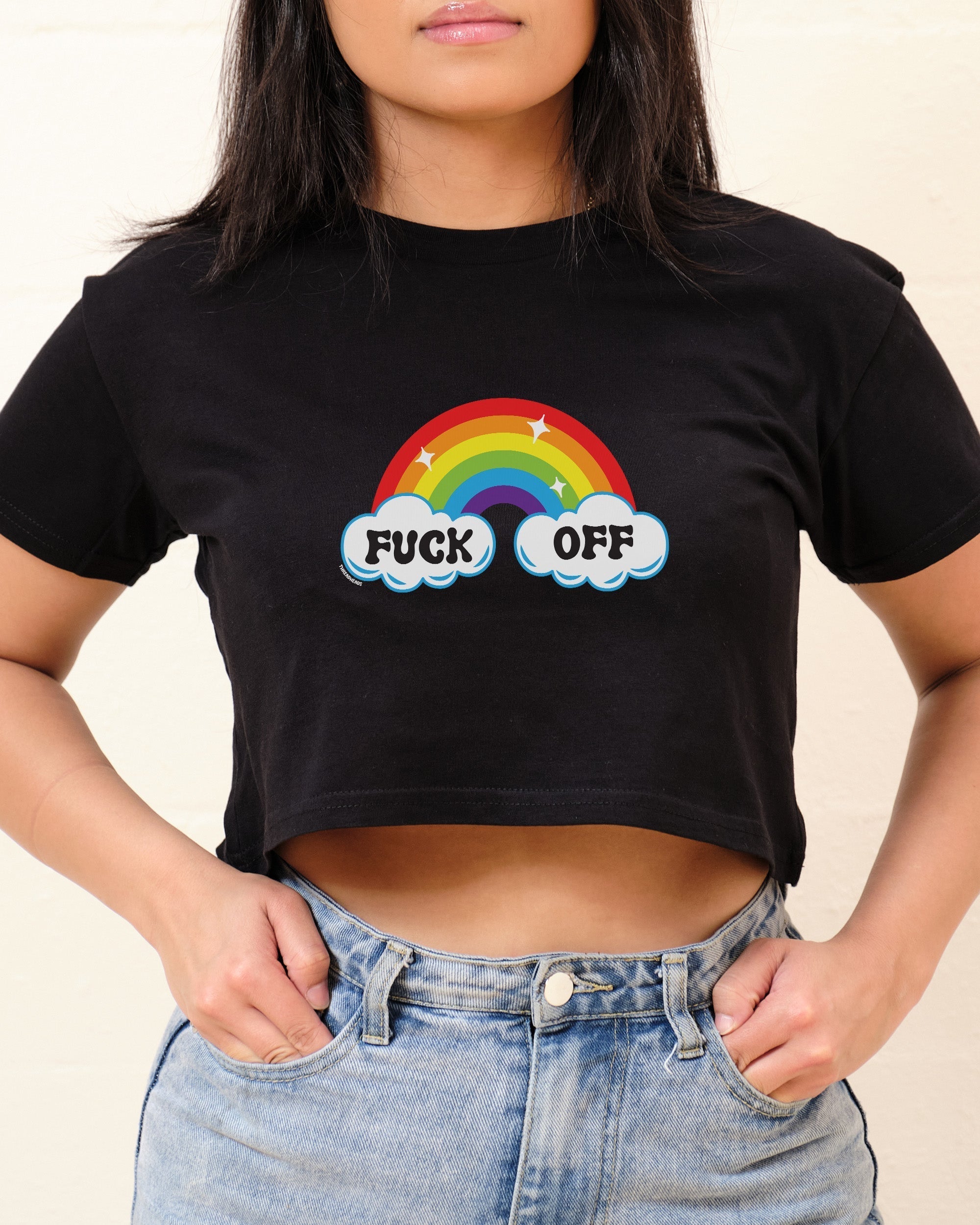 Fk Off Rainbow Crop Tee