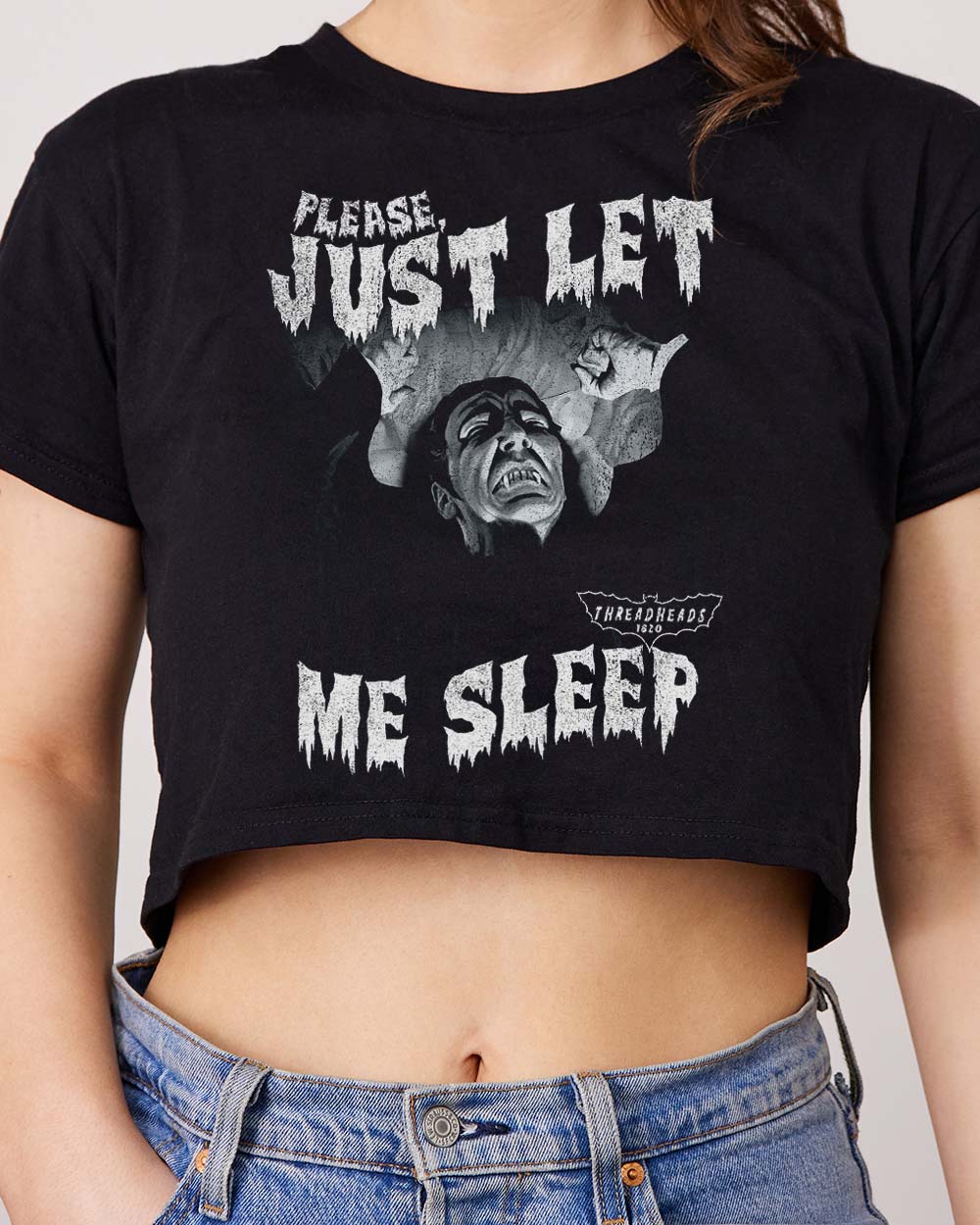 Just Let Me Sleep Dracula Crop Tee