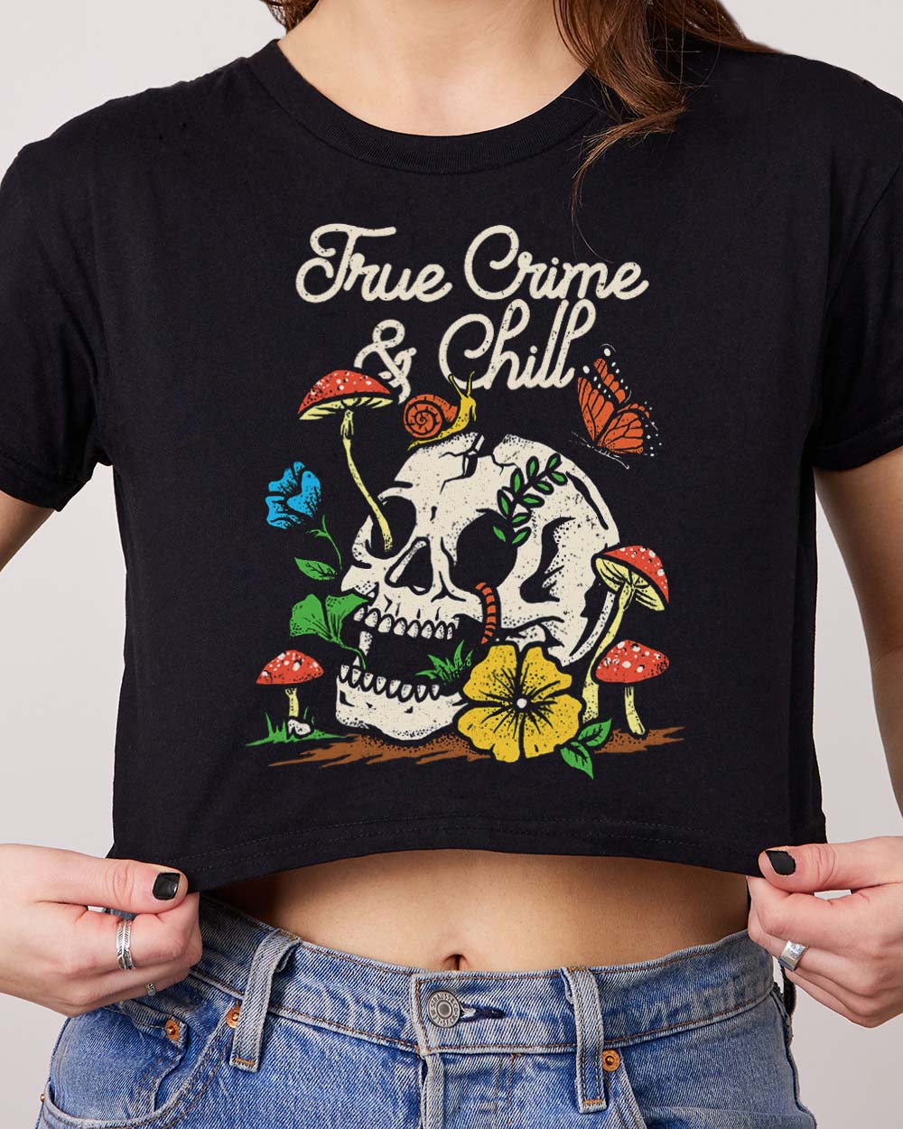 True Crime and Chill Crop Tee