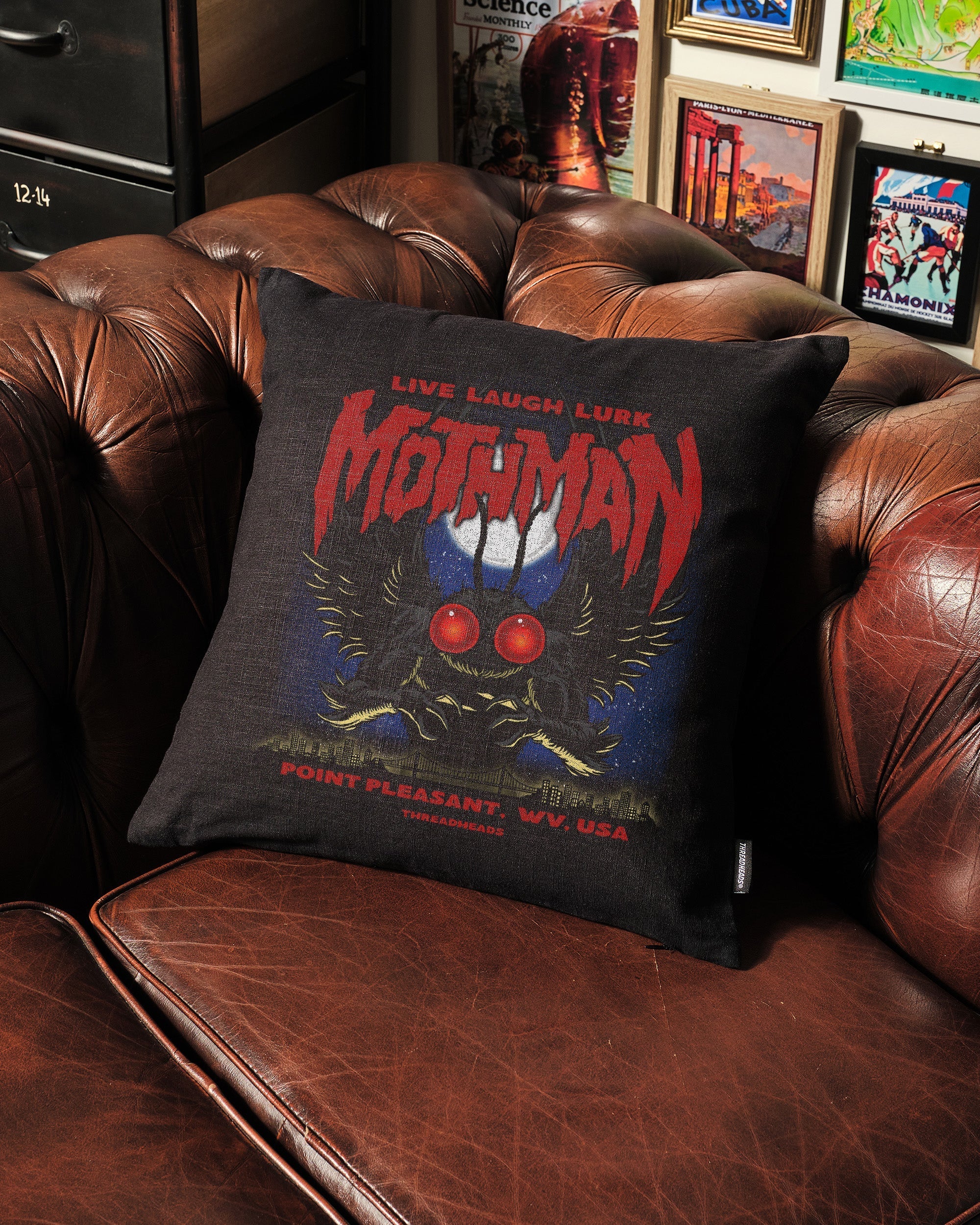 Mothman - Live Laugh Lurk Cushion