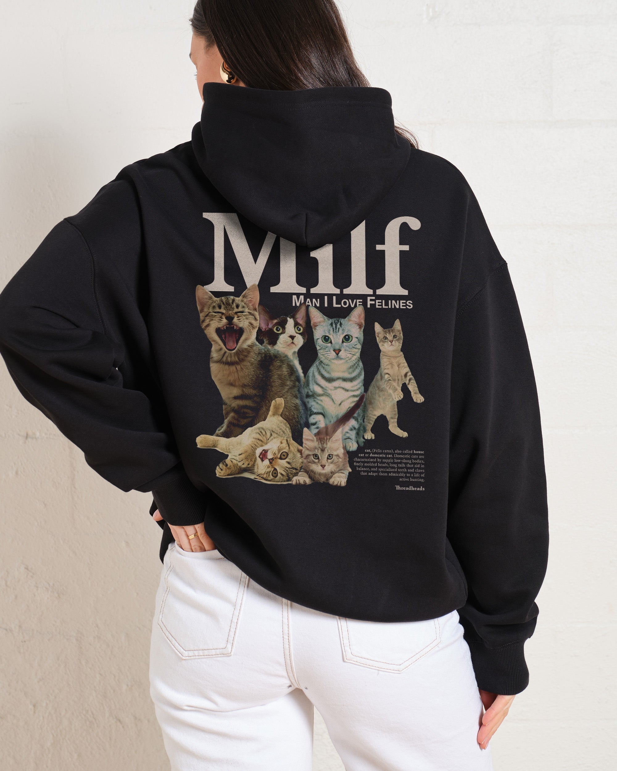 Man I Love Felines Front and Back Hoodie