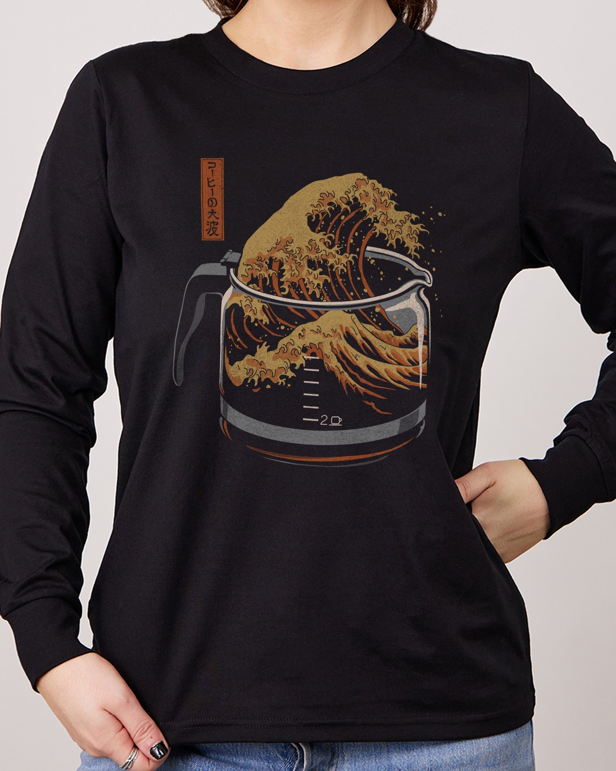 The Great Wave of Coffee Long Sleeve