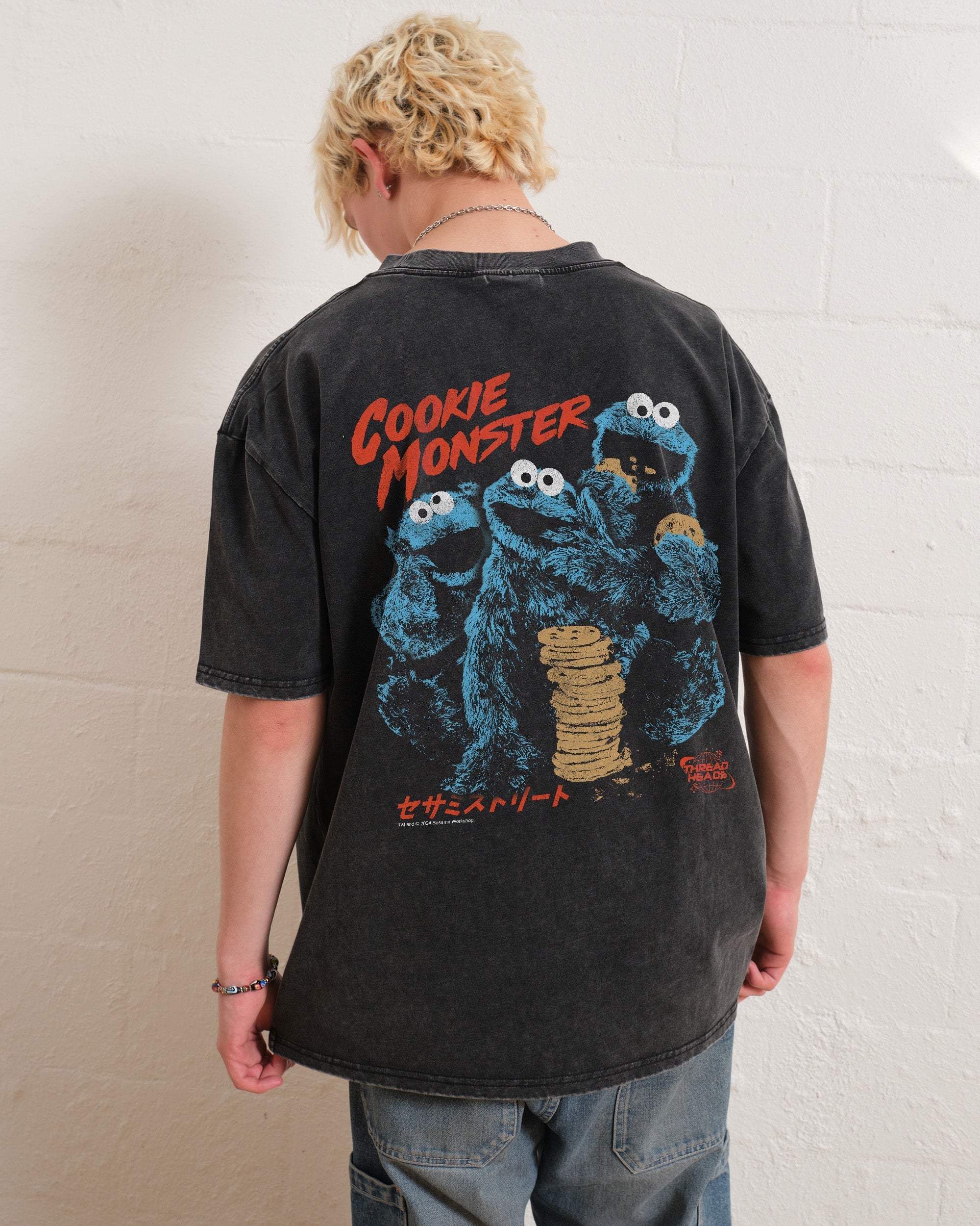 Cookie Kaiju Front and Back Wash Tee