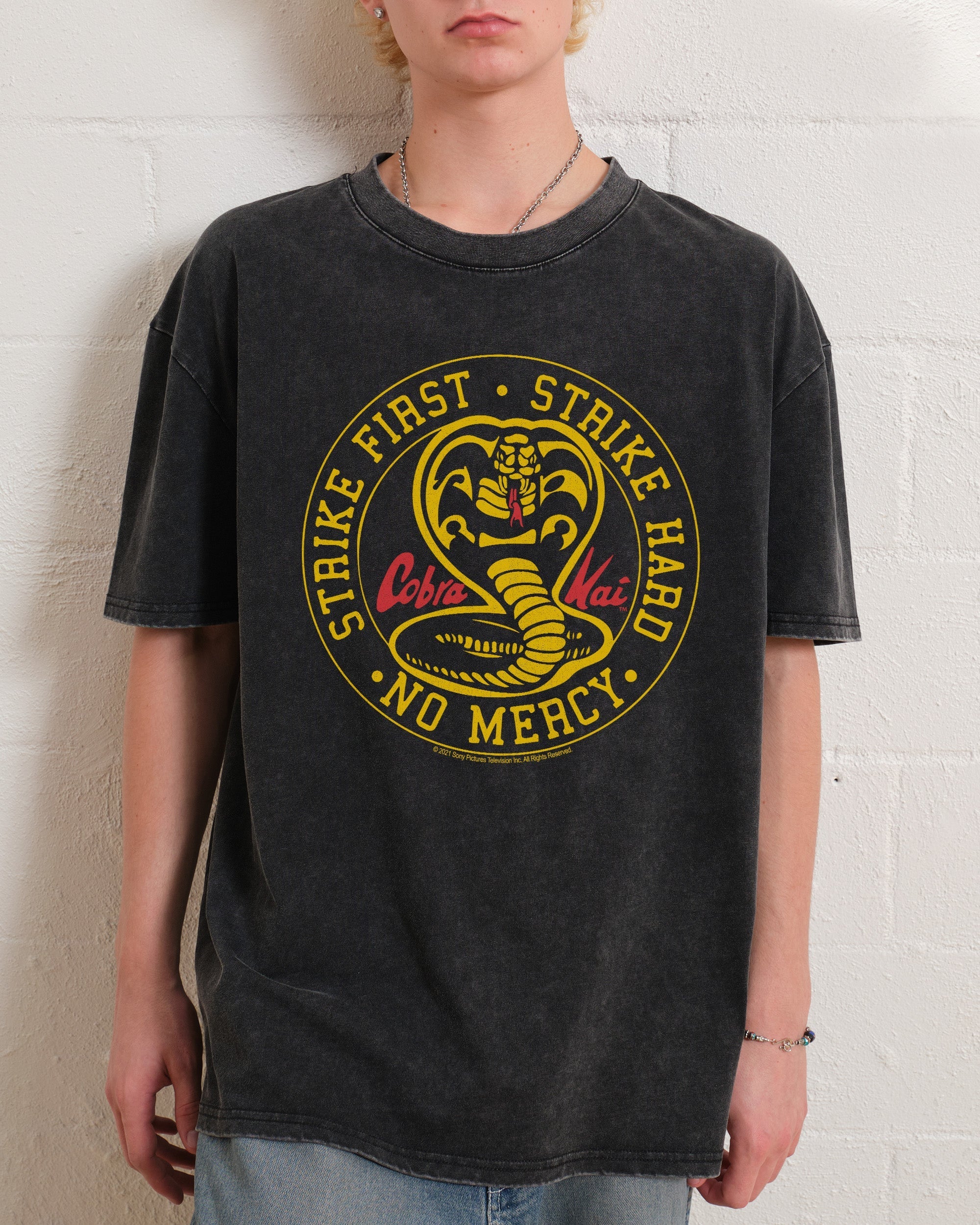 Cobra Kai No Mercy Icon Wash Tee