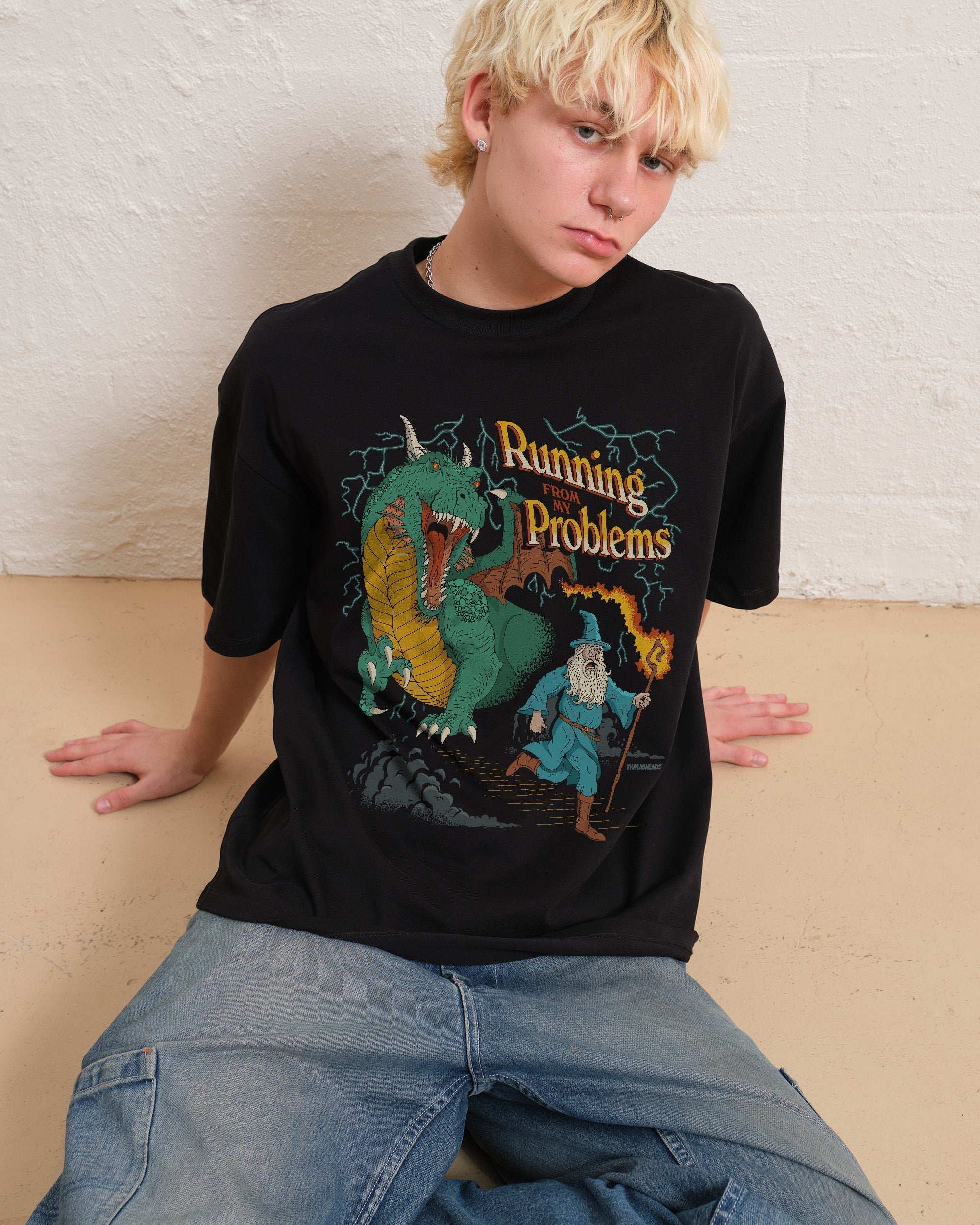 Running From My Problems Dragon Oversized Tee