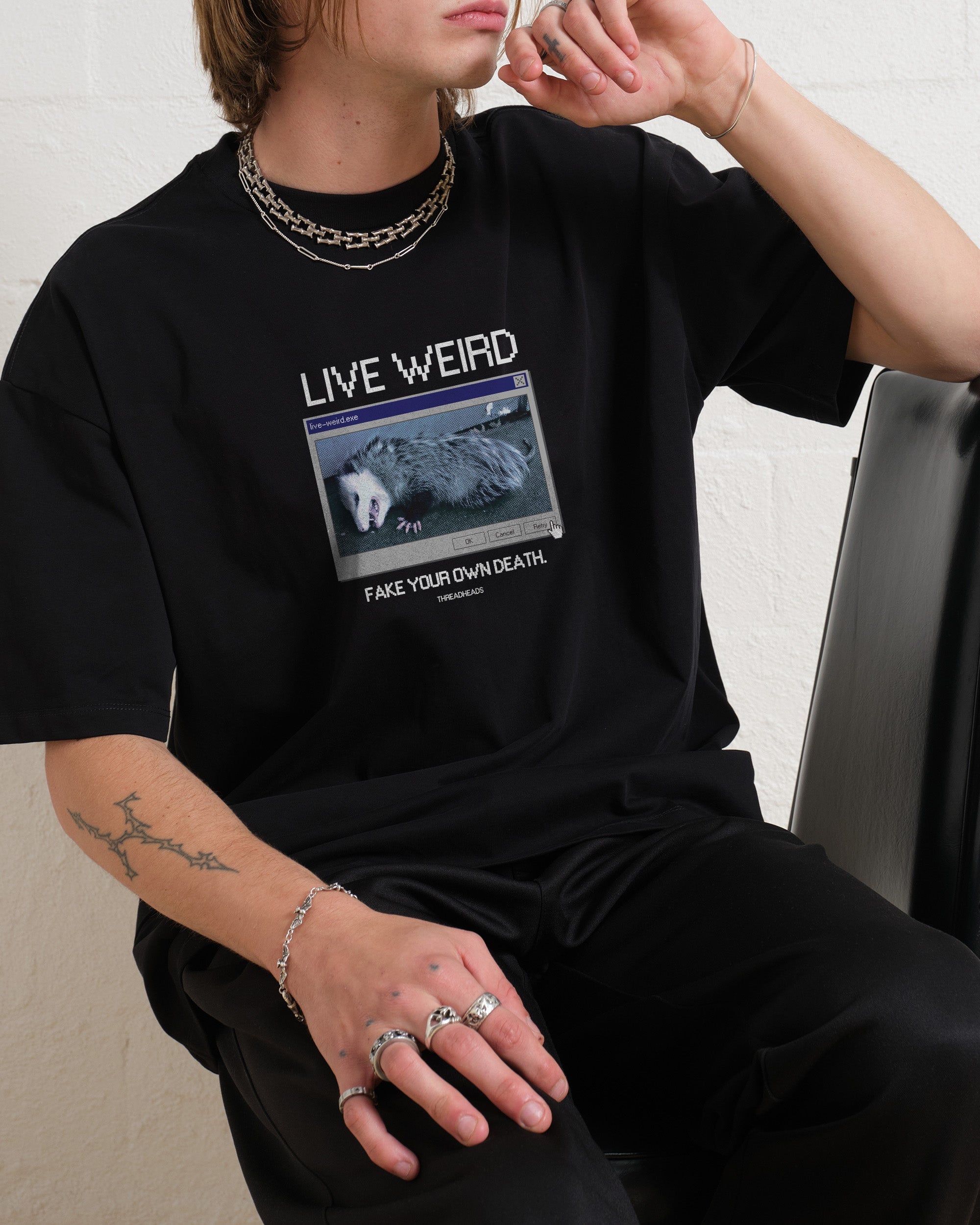 Live Weird, Fake Your Own Death Oversized Tee