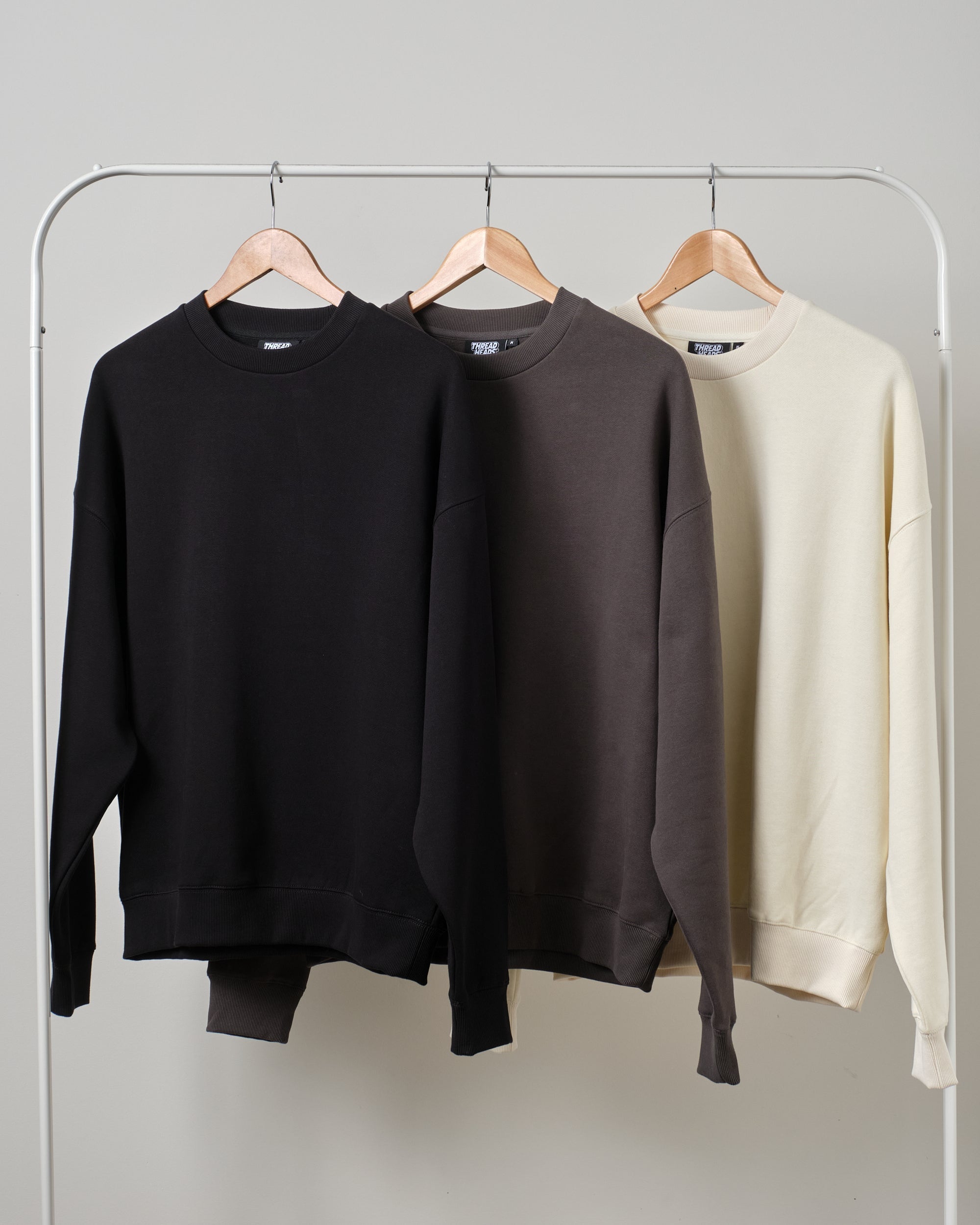 Sweatshirt 3 Pack: Black, Charcoal, Natural