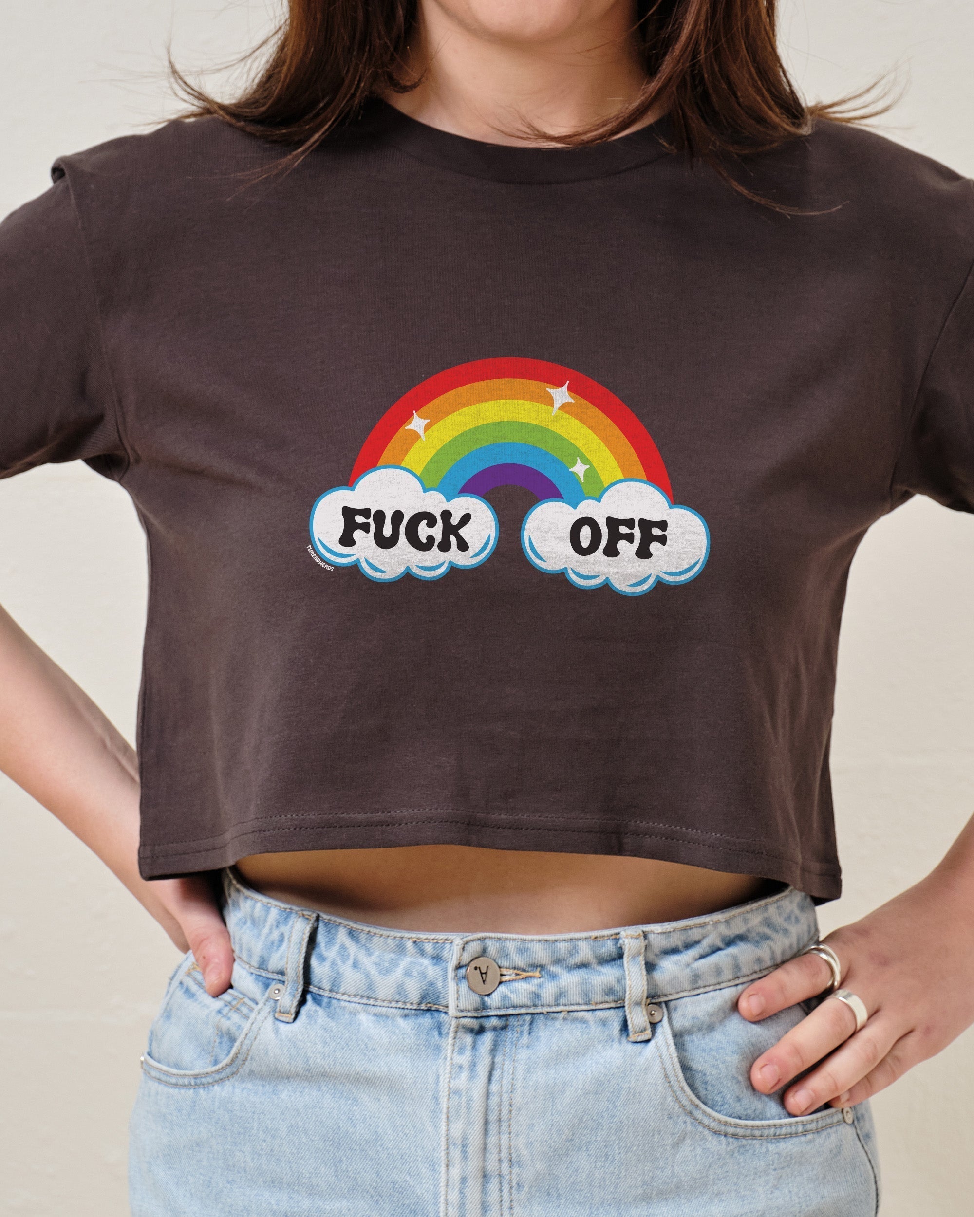 Fk Off Rainbow Crop Tee