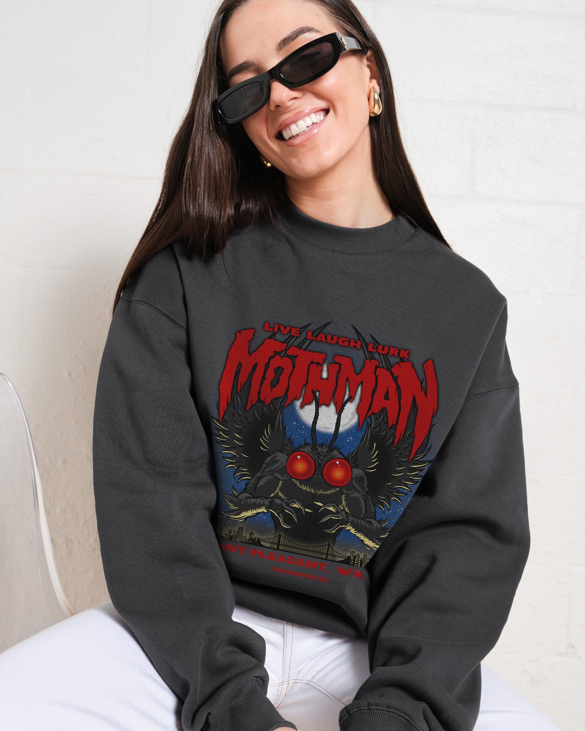 Mothman - Live Laugh Lurk Sweatshirt