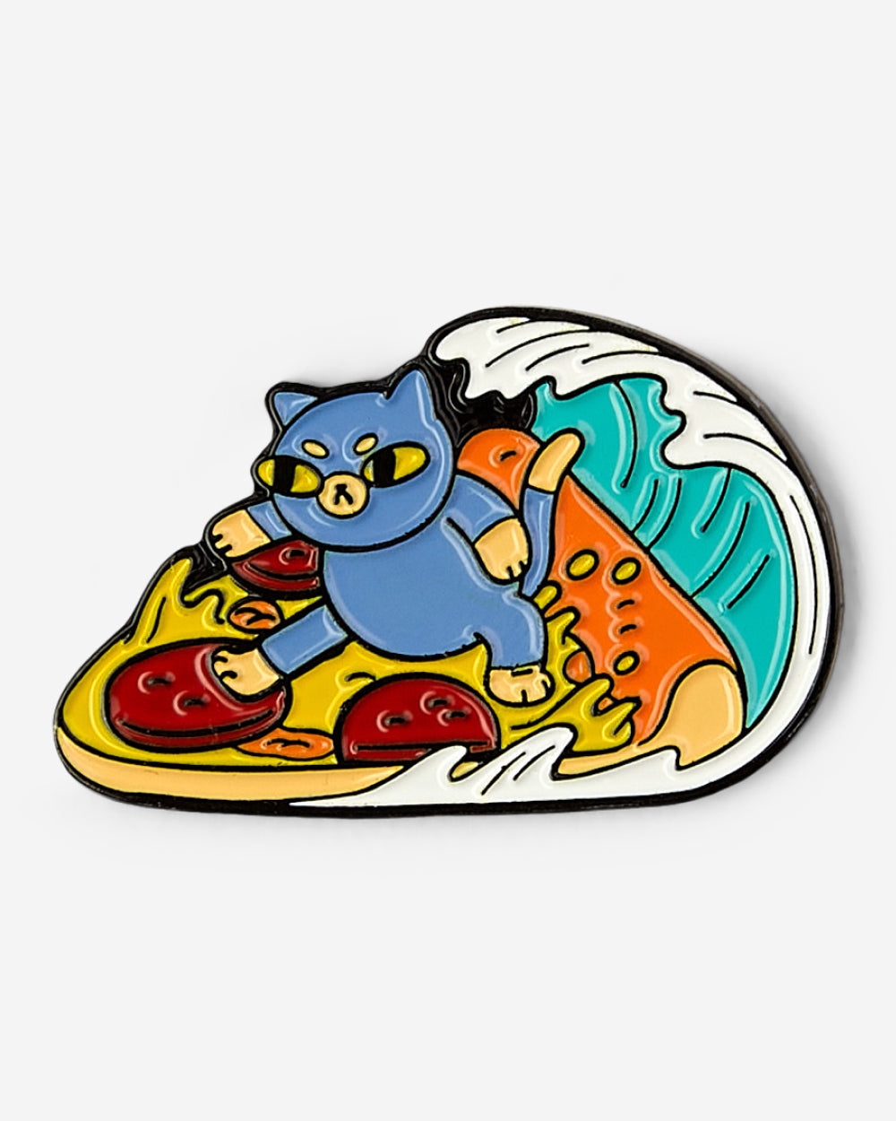 Surfin' Pizza Cat Enamel Pin