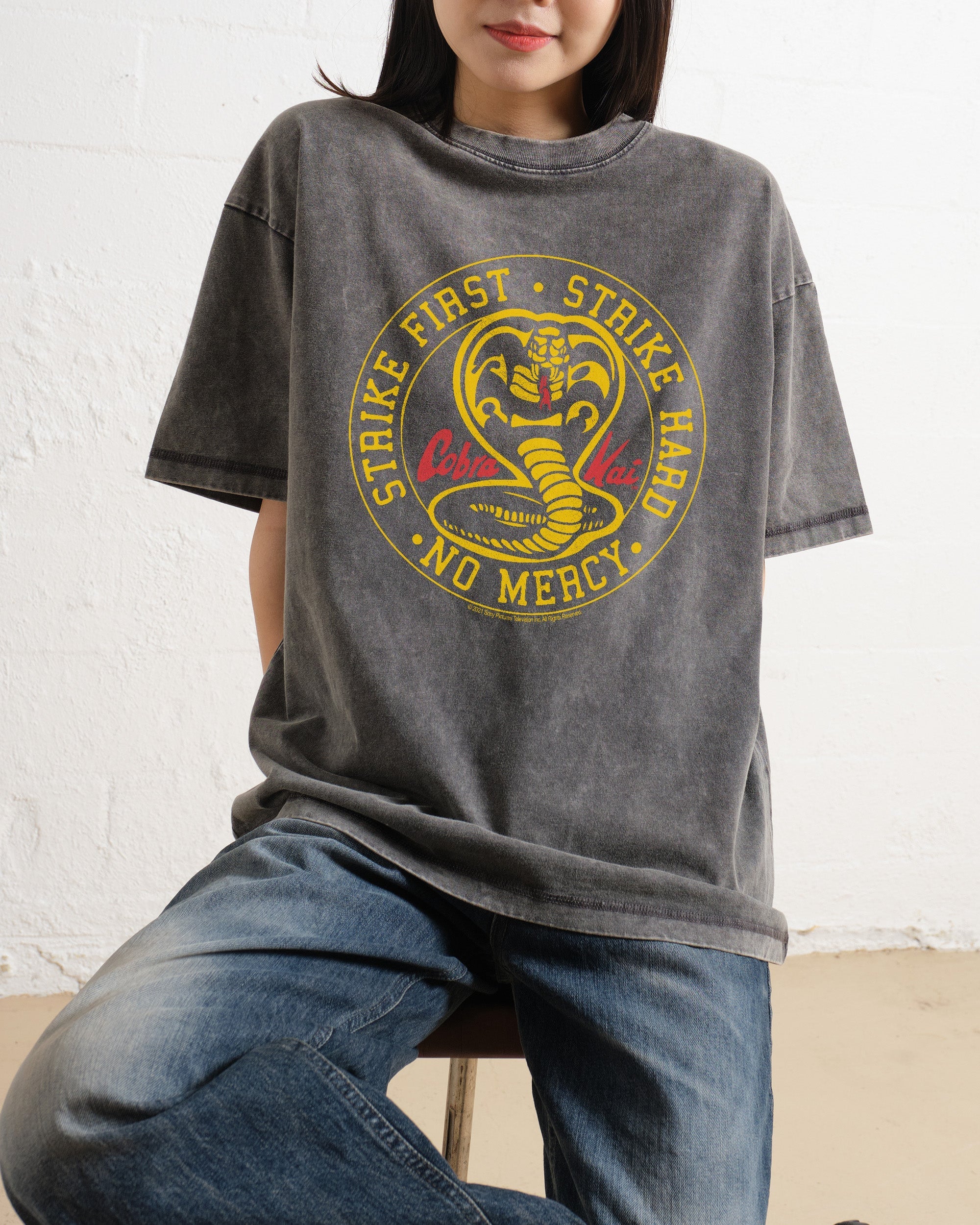 Cobra Kai No Mercy Icon Wash Tee