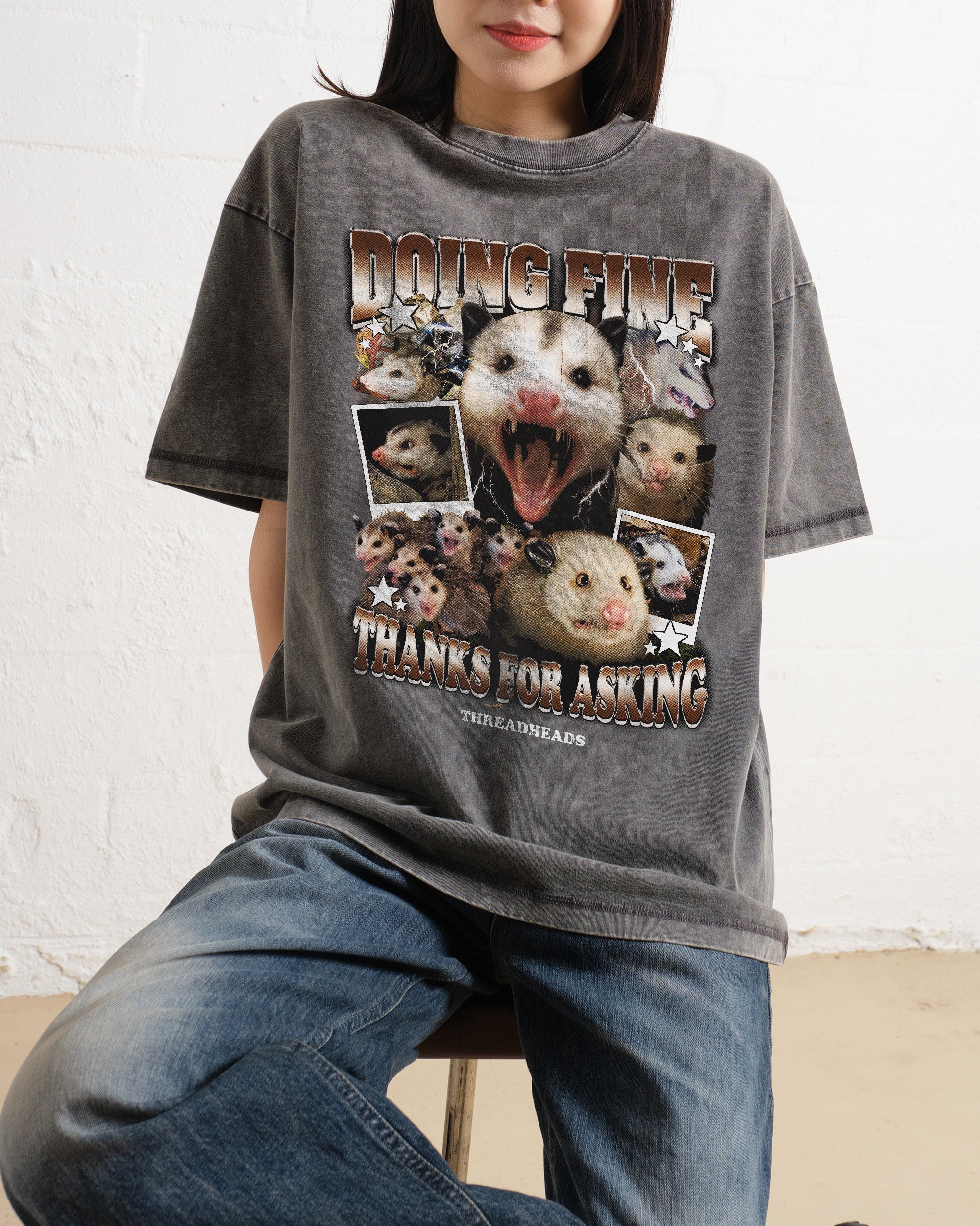 Doing Fine Opossum Wash Tee