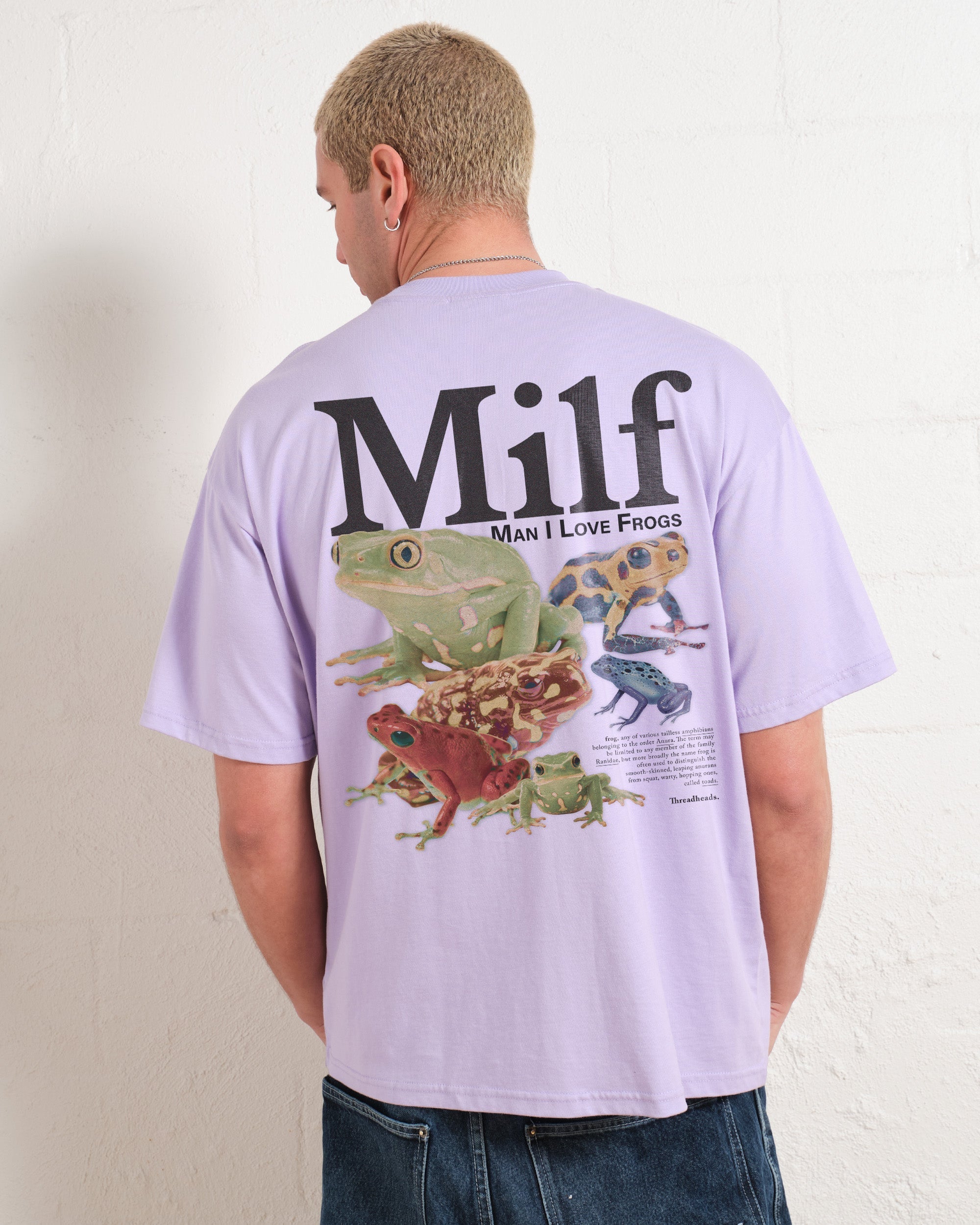 Man I Love Frogs Front and Back Oversized Tee