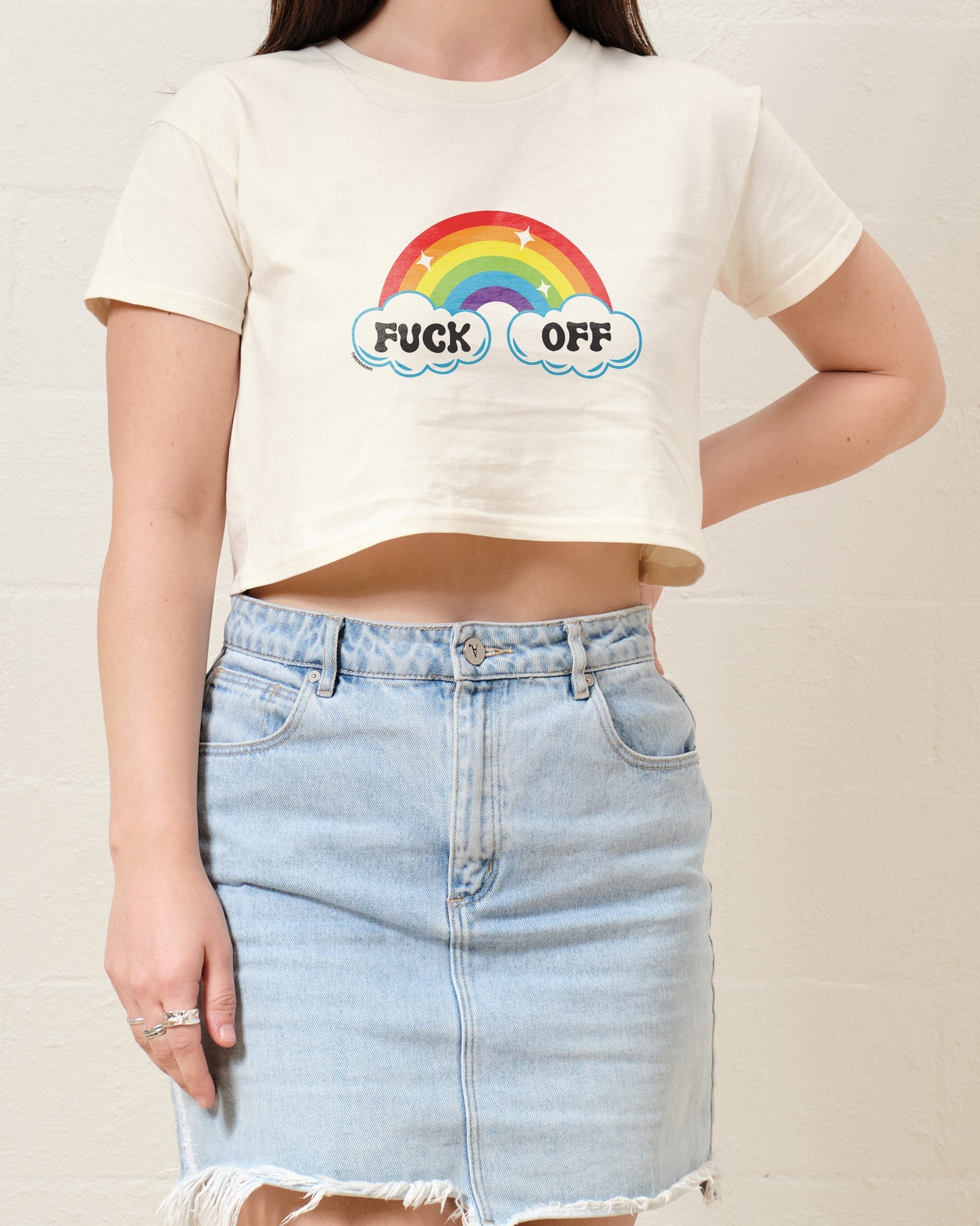 Fk Off Rainbow Crop Tee