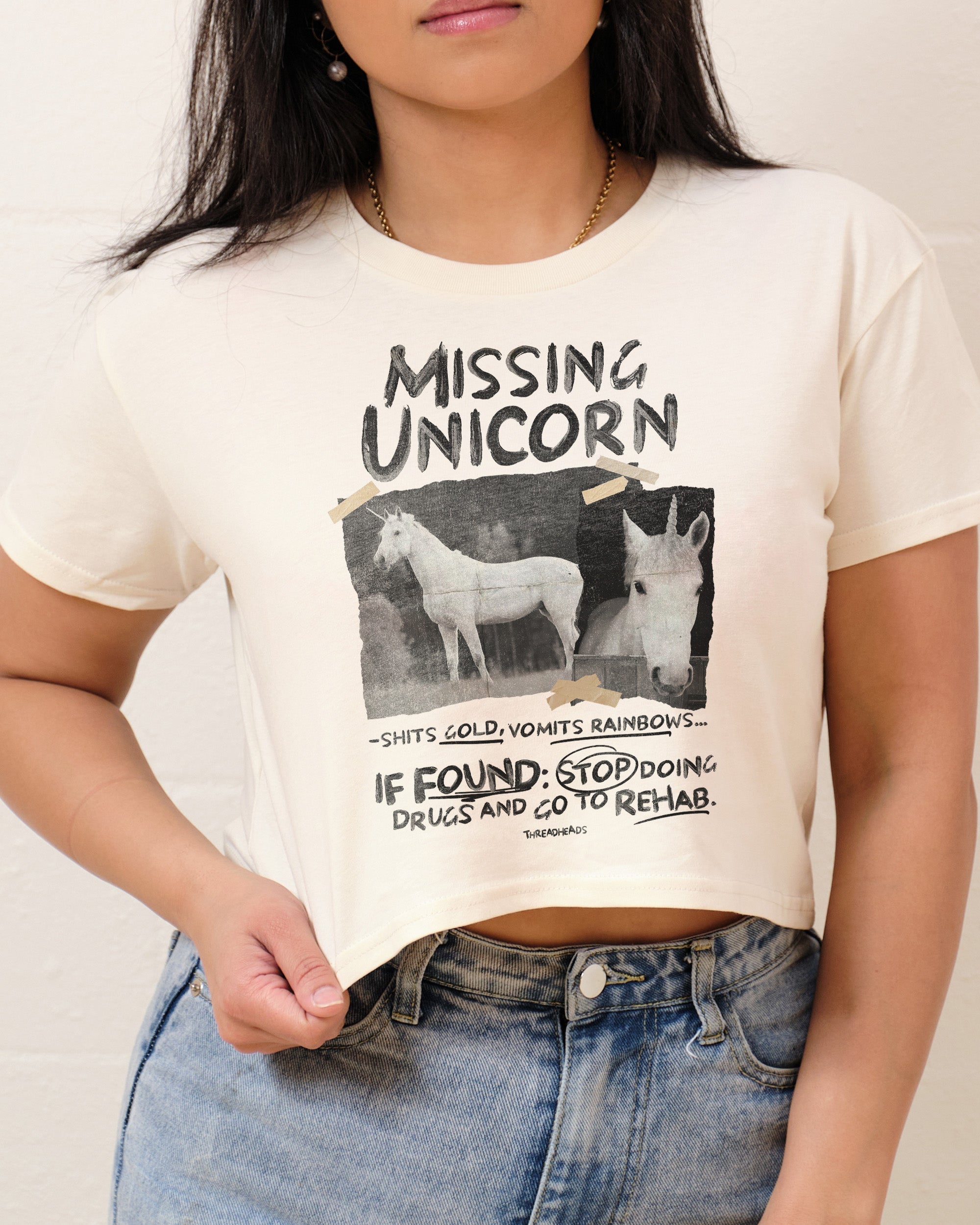 Missing Unicorn Crop Tee