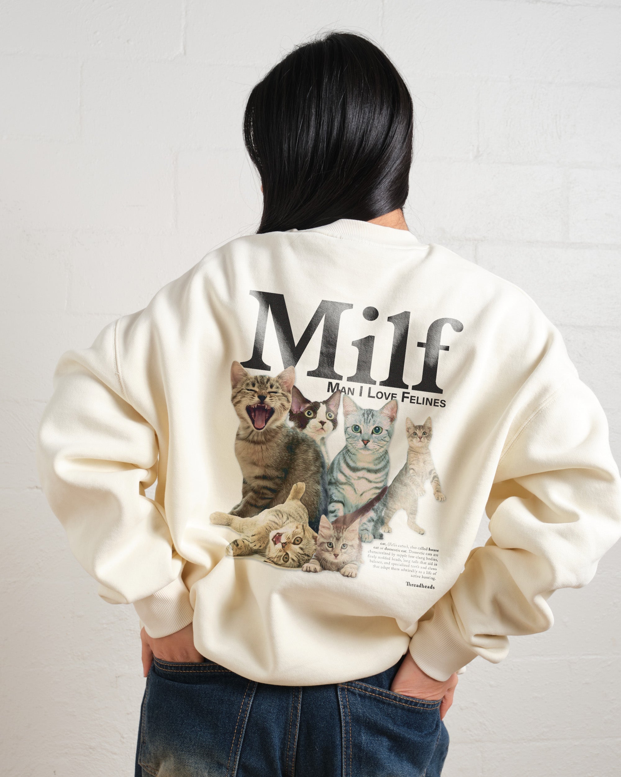 Man I Love Felines Front and Back Sweatshirt