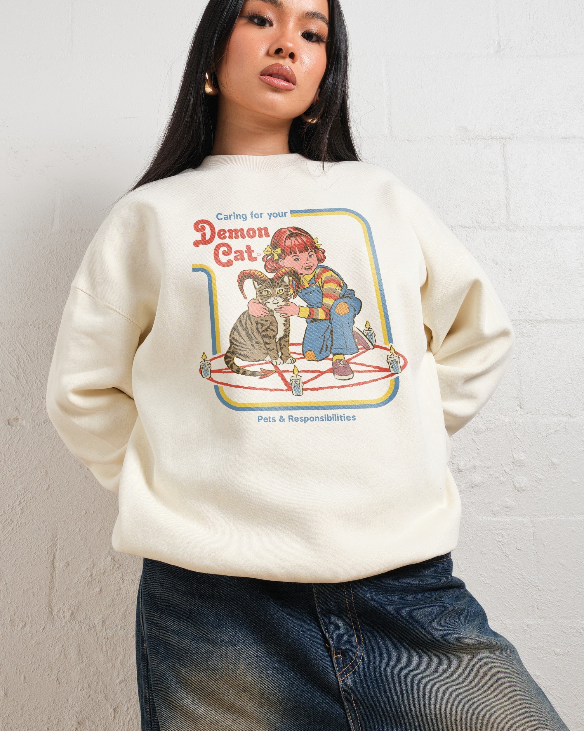 Caring for Your Demon Cat Sweatshirt