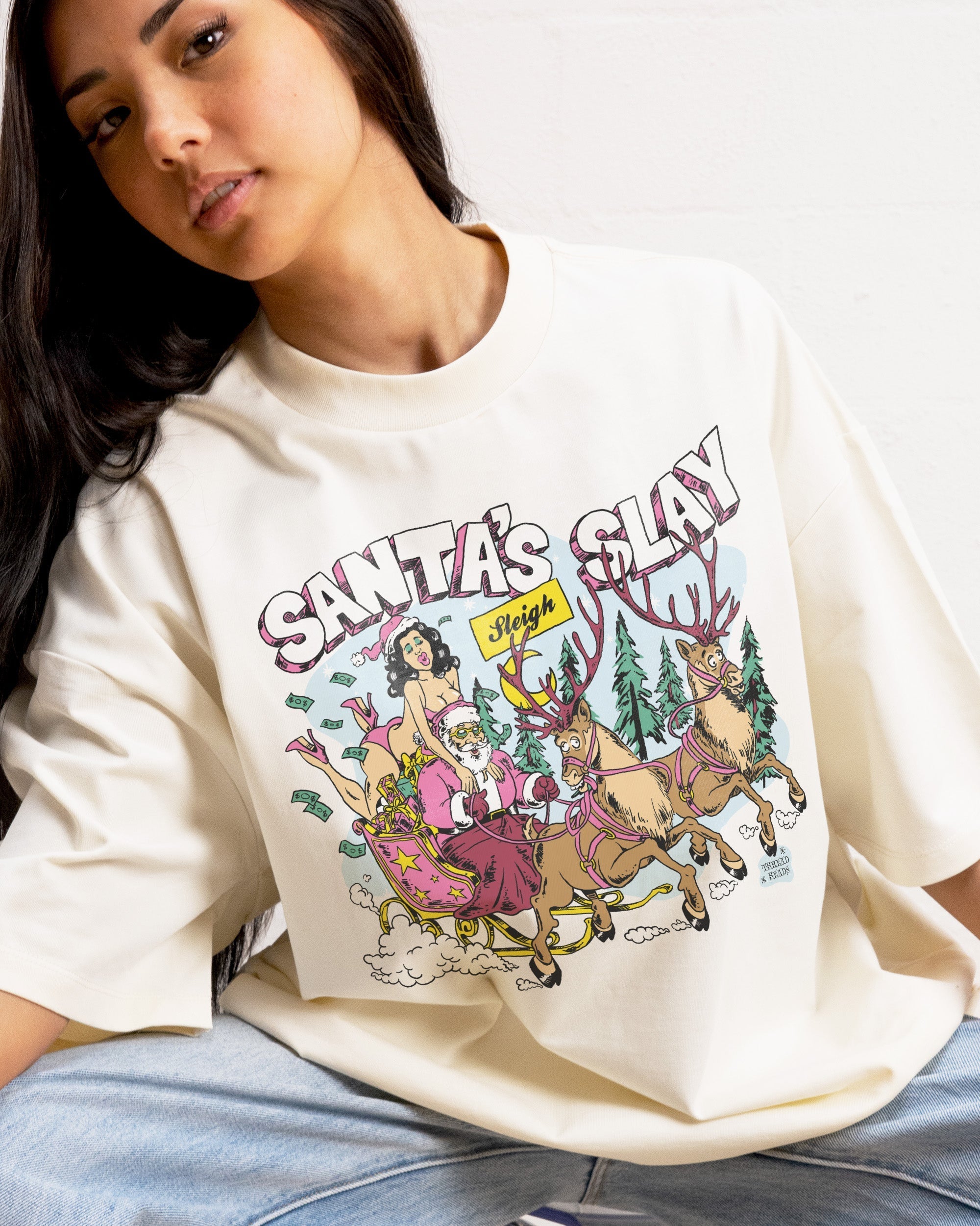 Santa Slay Oversized Tee