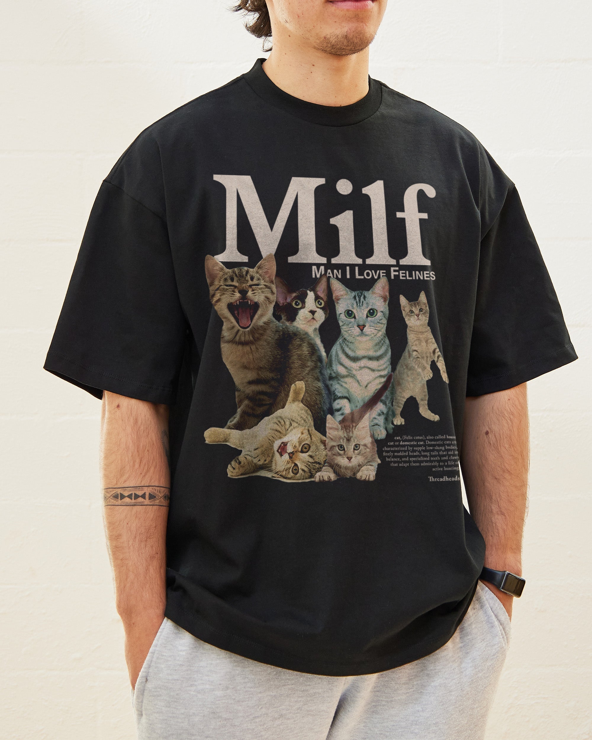 Man I Love Felines Oversized Tee