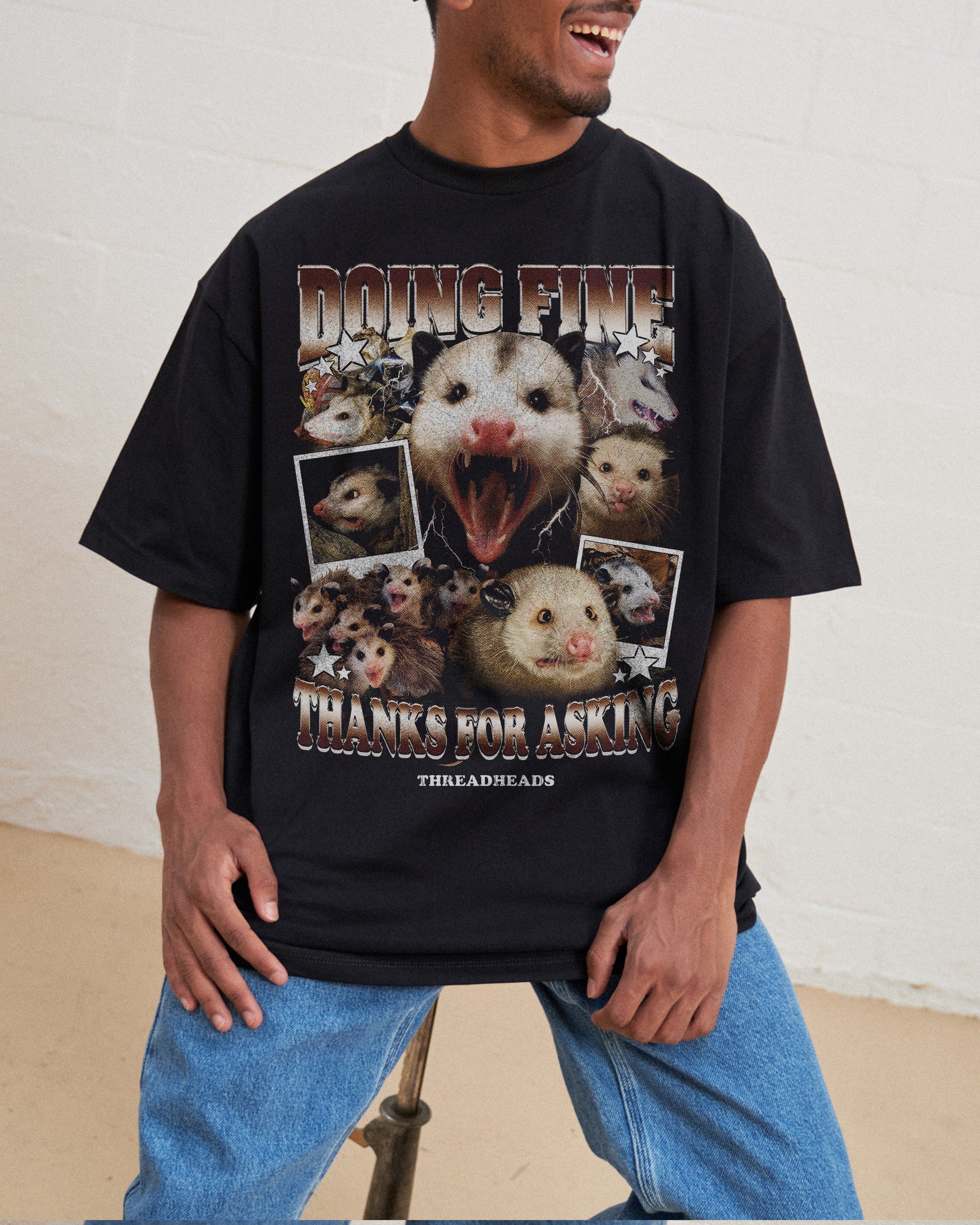 Doing Fine Opossum Oversized Tee