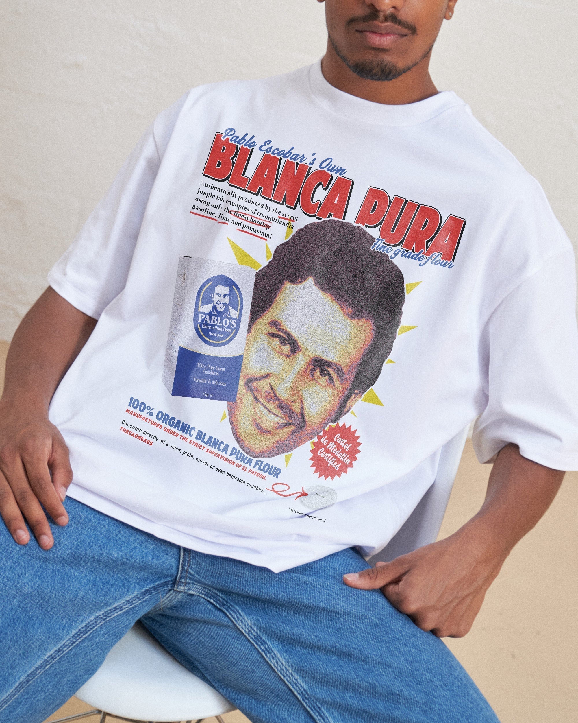 Pablo Escobar's Blanca Flour Oversized Tee