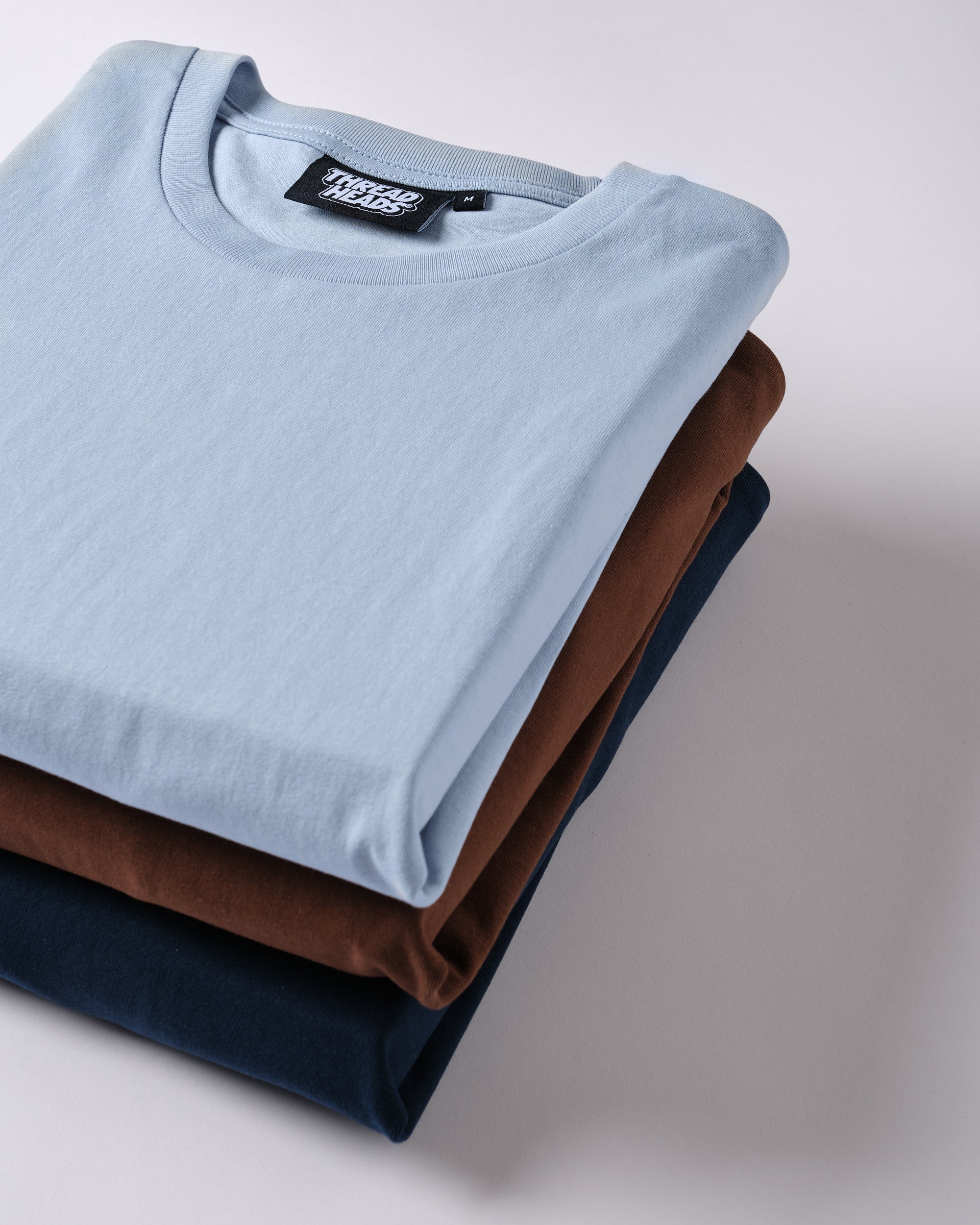 Classic Tee 3-Pack: Brown, Pale Blue, Navy