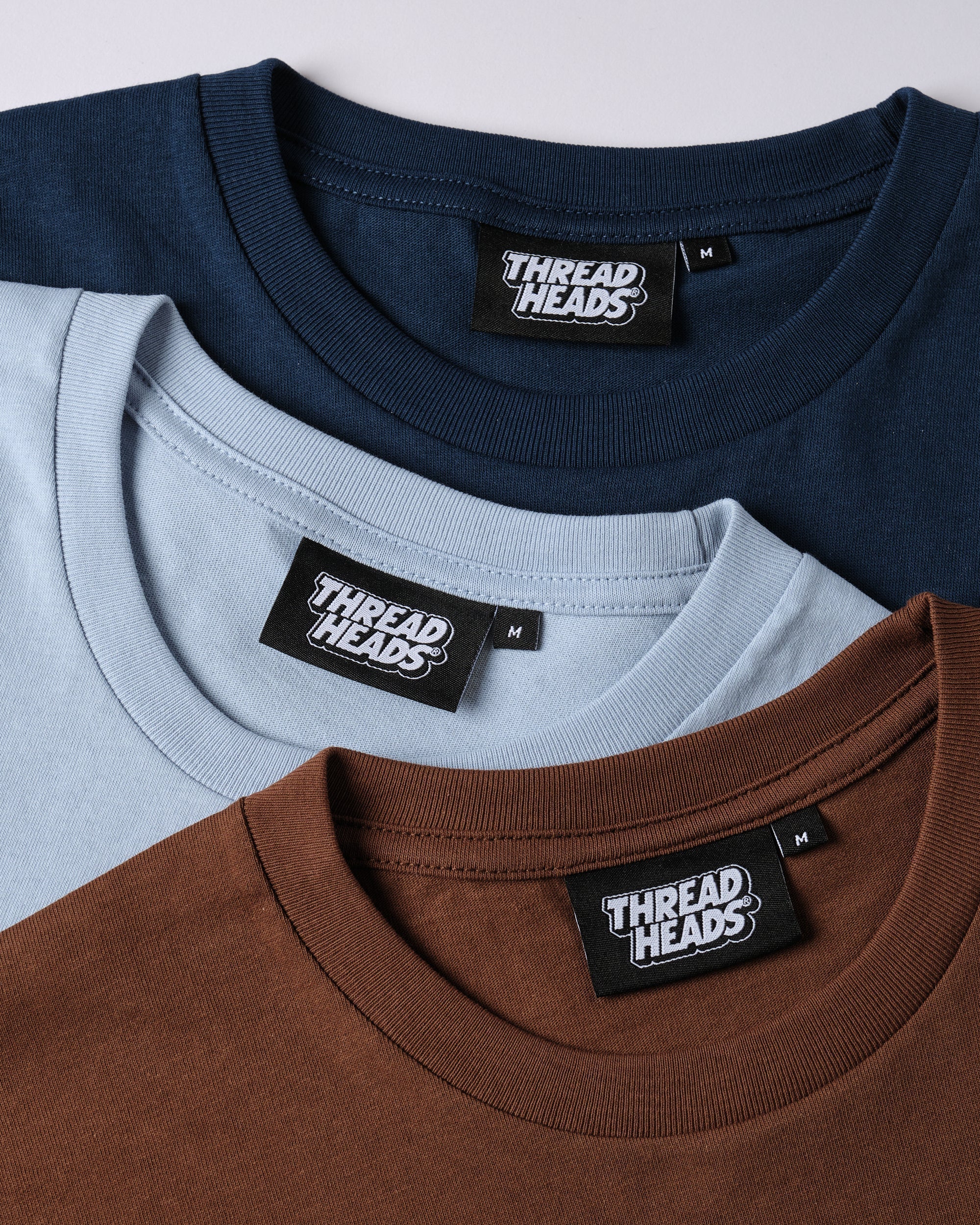 Classic Tee 3-Pack: Brown, Pale Blue, Navy