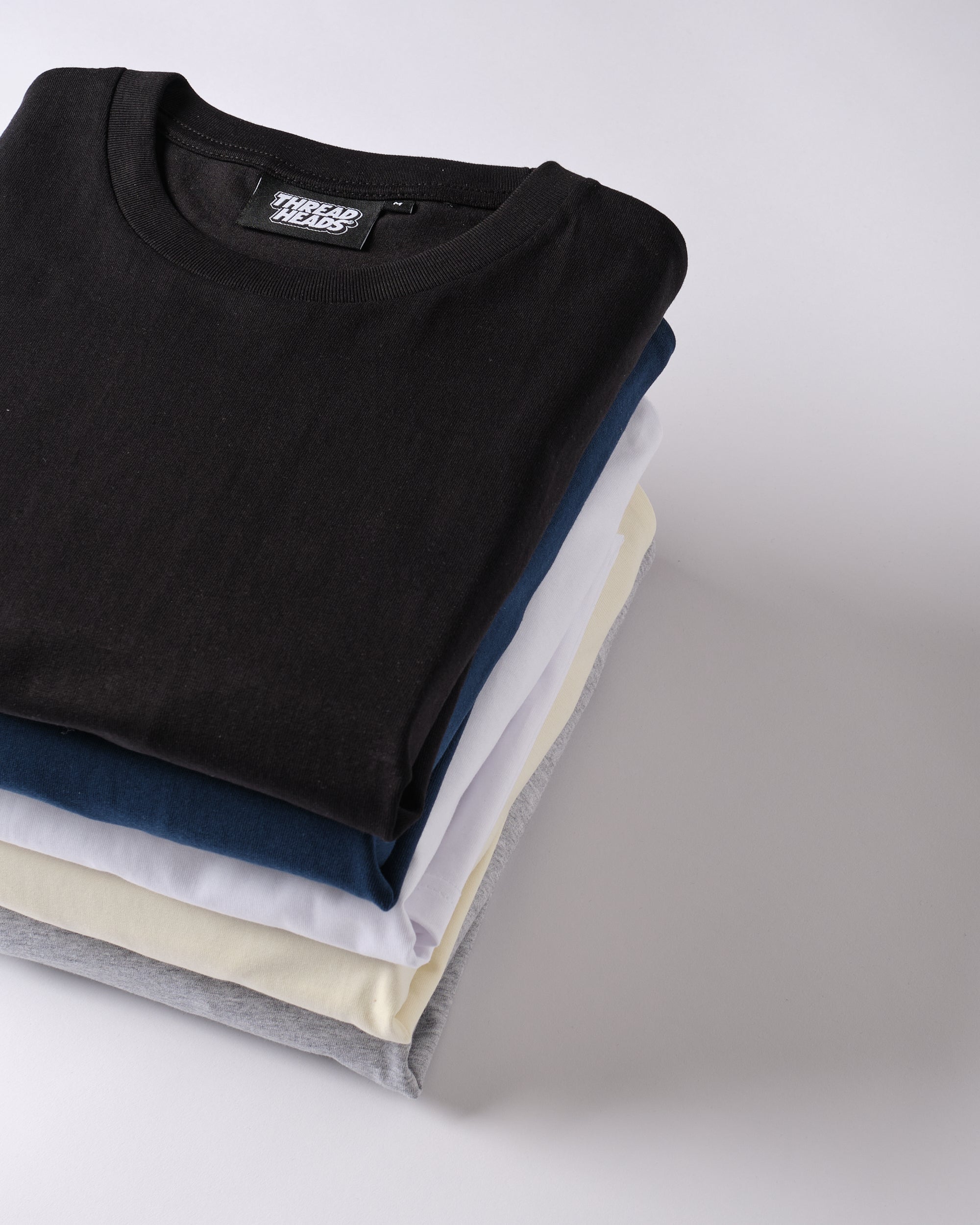 Classic Tee 5-Pack: Black, Navy, White, Natural, Grey