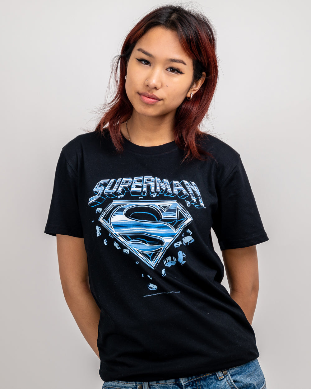 Superman Man Of Steel Chrome Logo T-Shirt