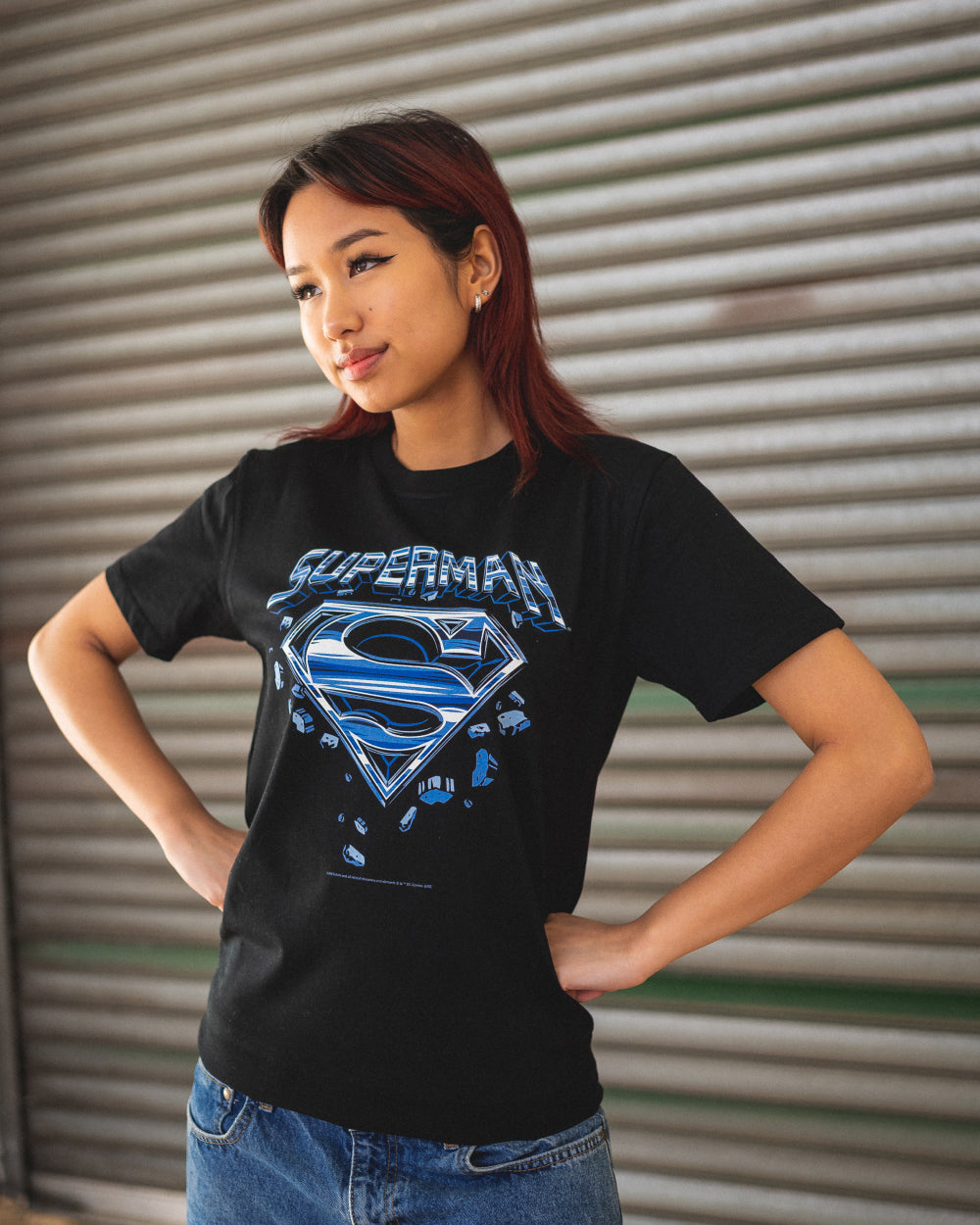 Superman Man Of Steel Chrome Logo T-Shirt