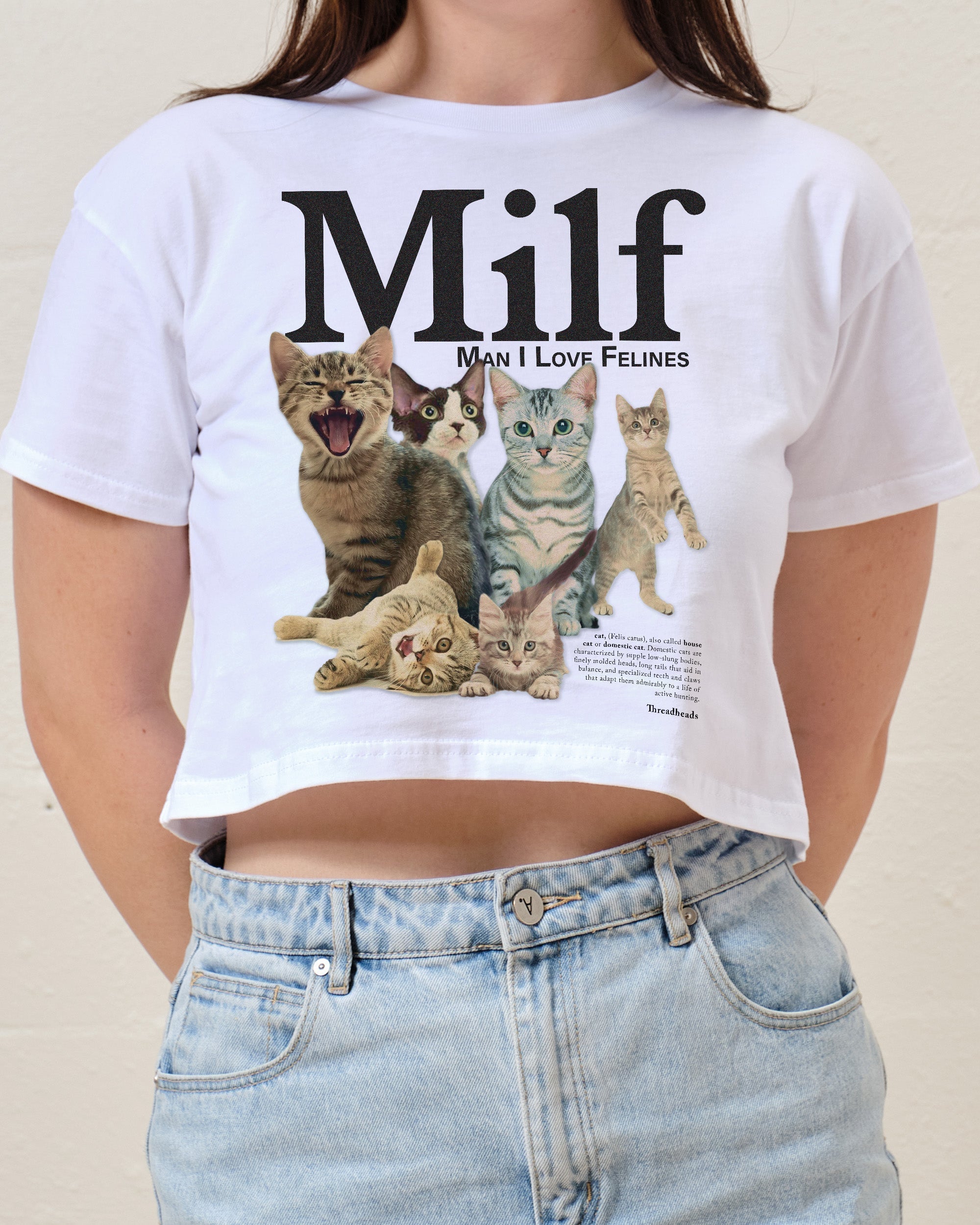 Man I Love Felines Crop Tee