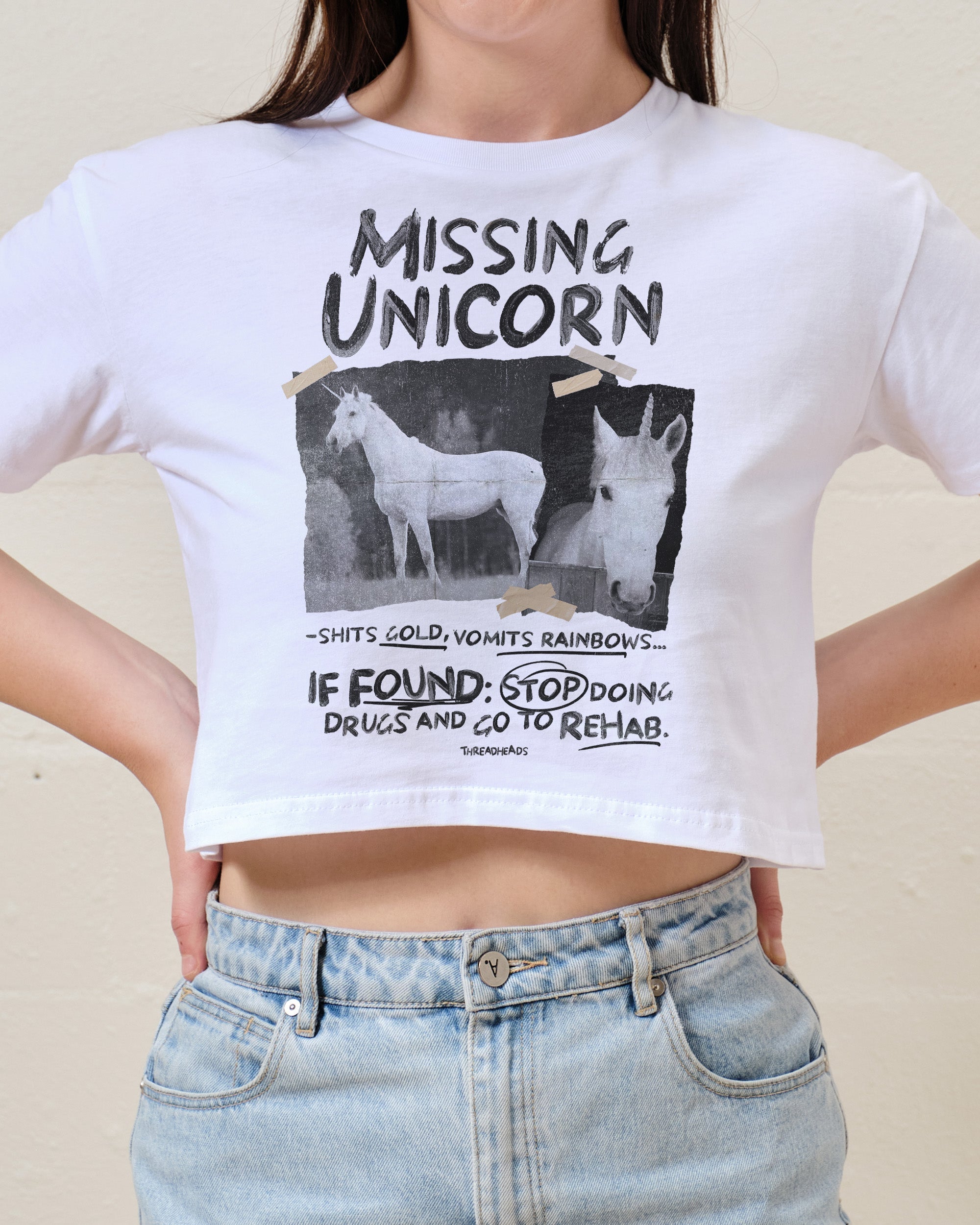 Missing Unicorn Crop Tee