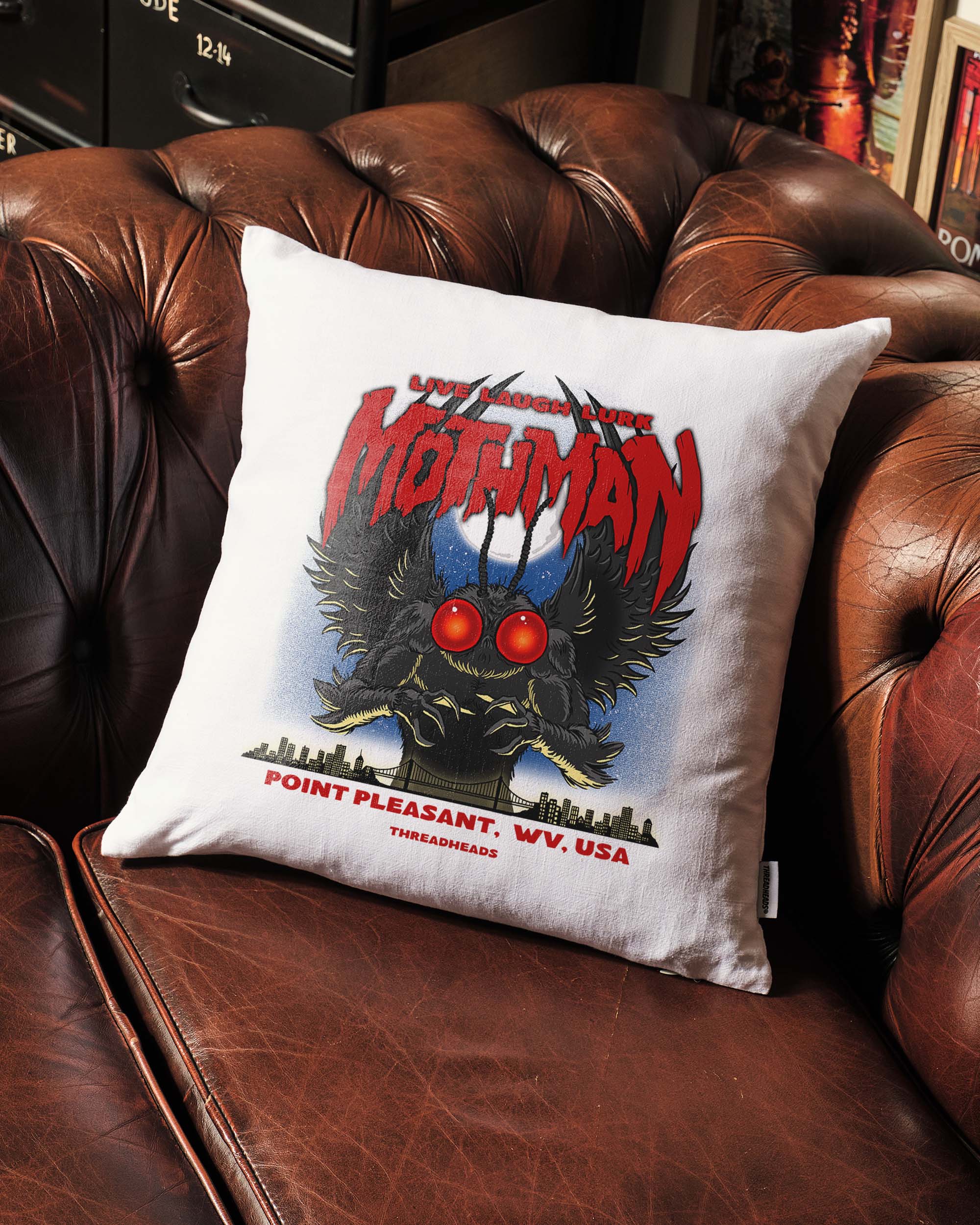 Mothman - Live Laugh Lurk Cushion