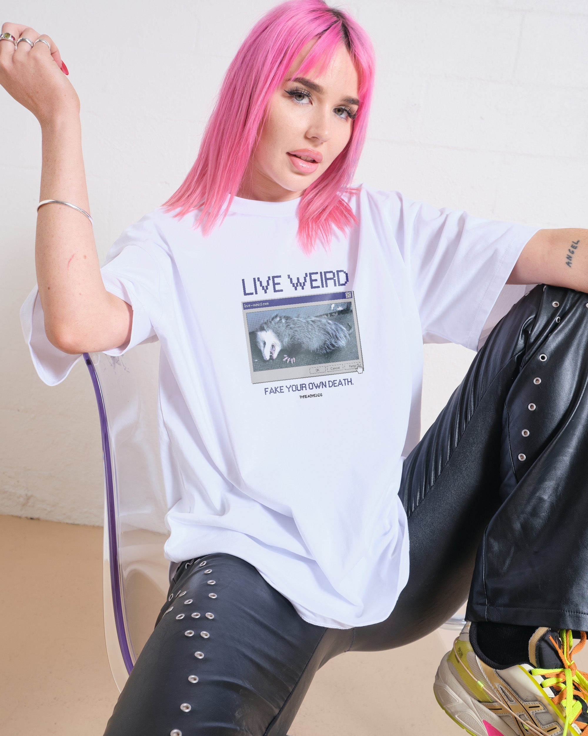 Live Weird, Fake Your Own Death Oversized Tee