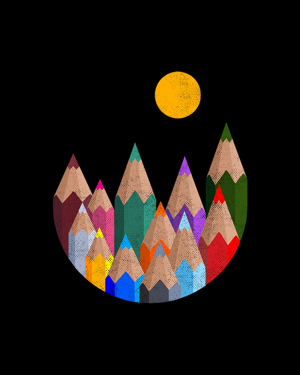 12 Colour Mountains T-Shirt