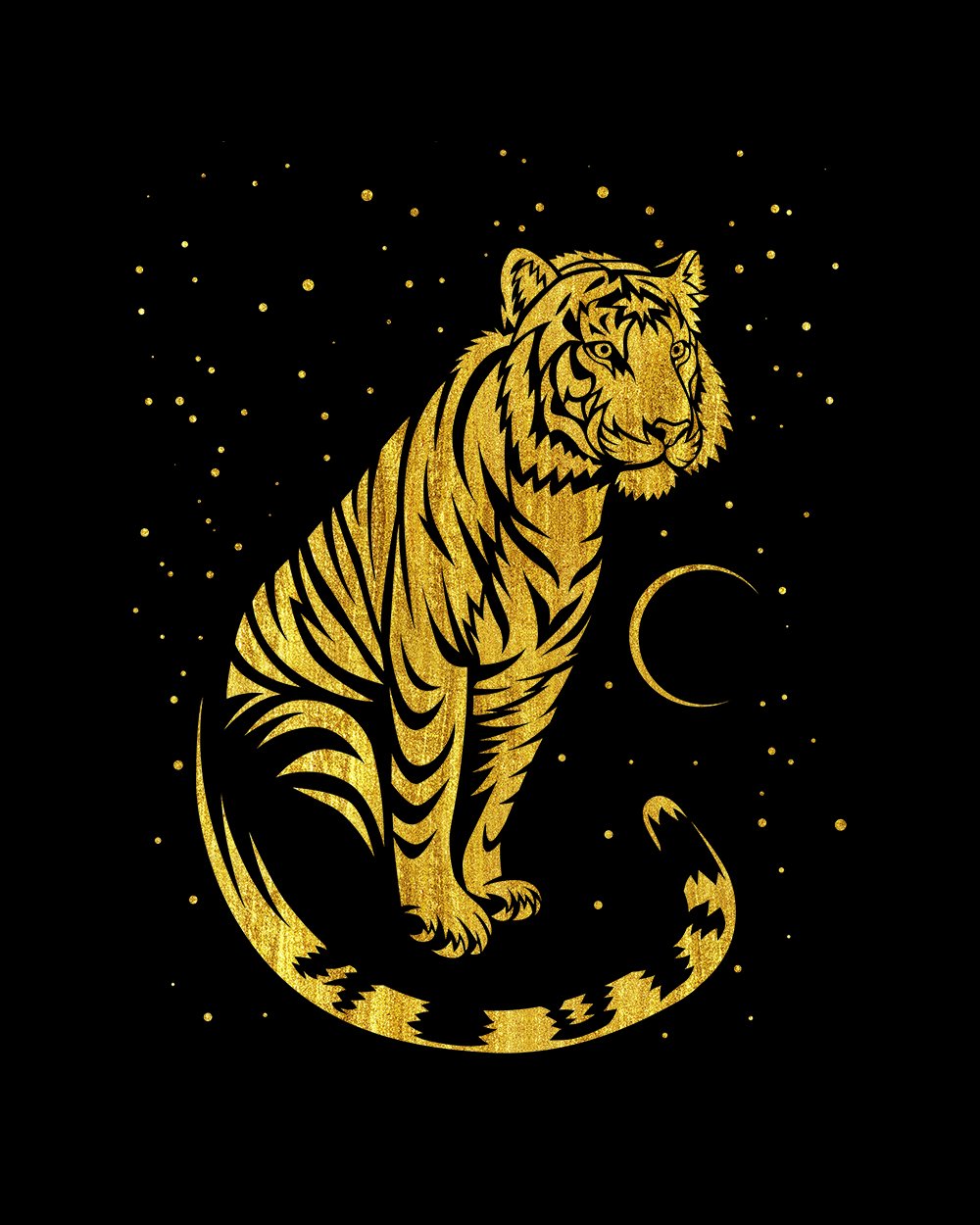 Golden Tribal Tiger T-Shirt