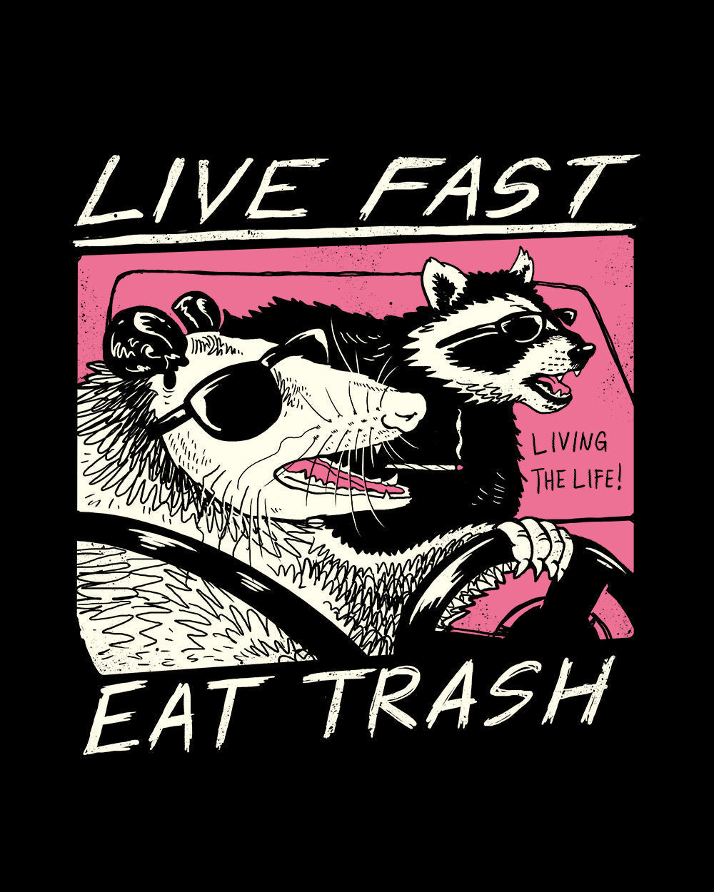 Live Fast Eat Trash Crop Tee